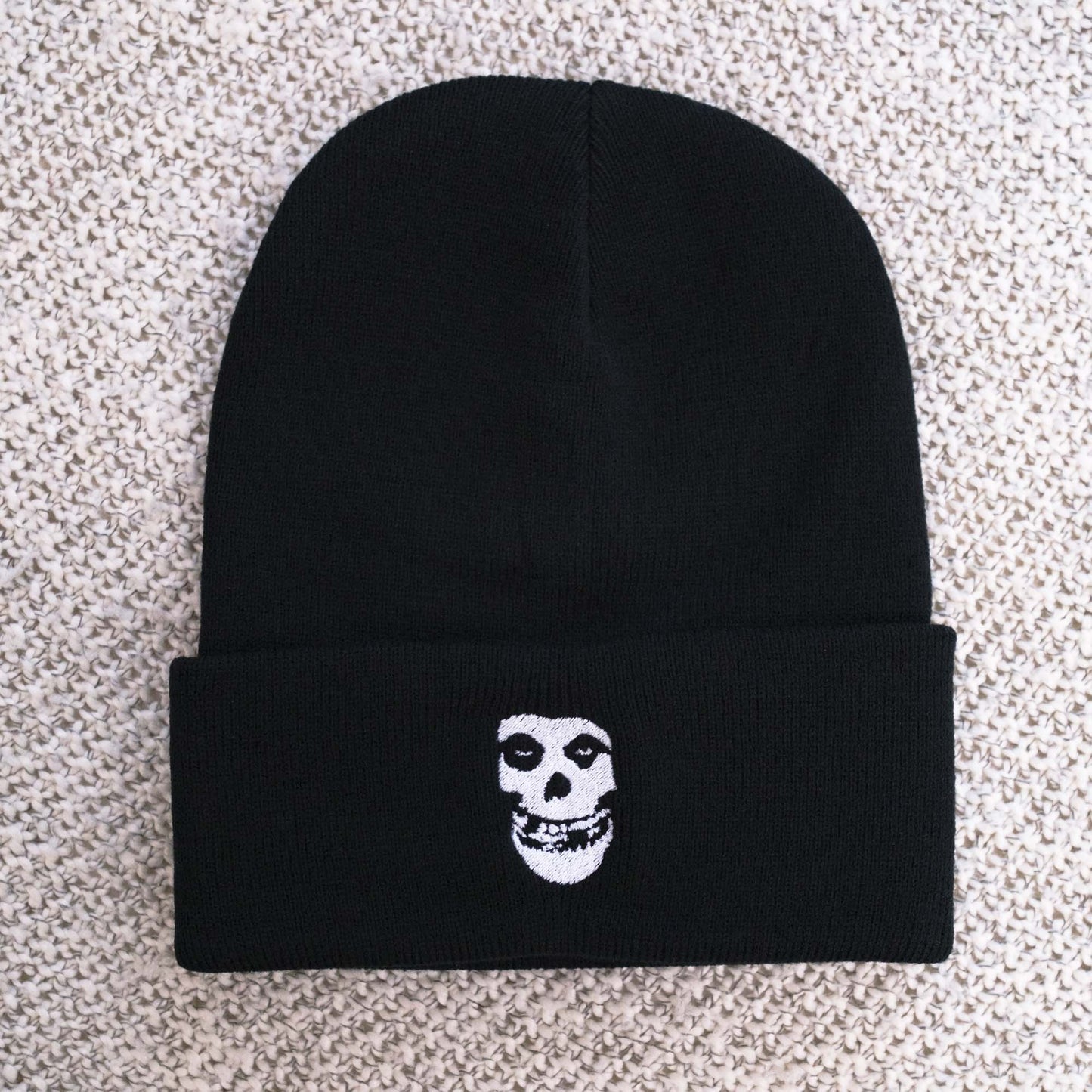 Crimson Ghost Spooky Embroidered Beanie