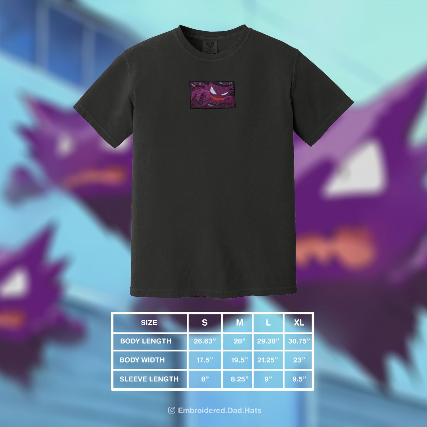 Haunter Ghost Type Anime Embroidered T-Shirt