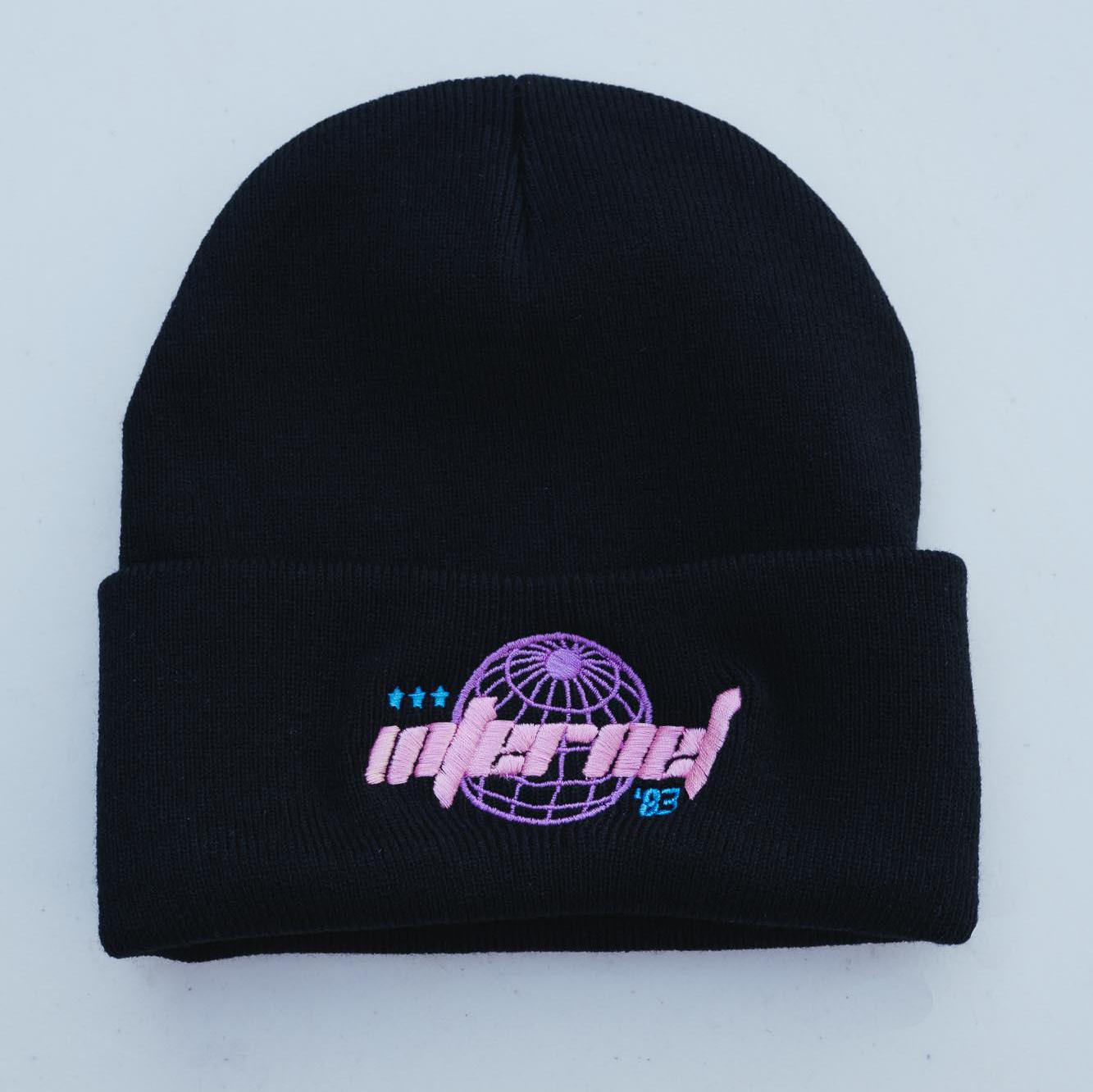 Internet Y2K Futuristic Vaporwave Webcore Embroidered Beanie