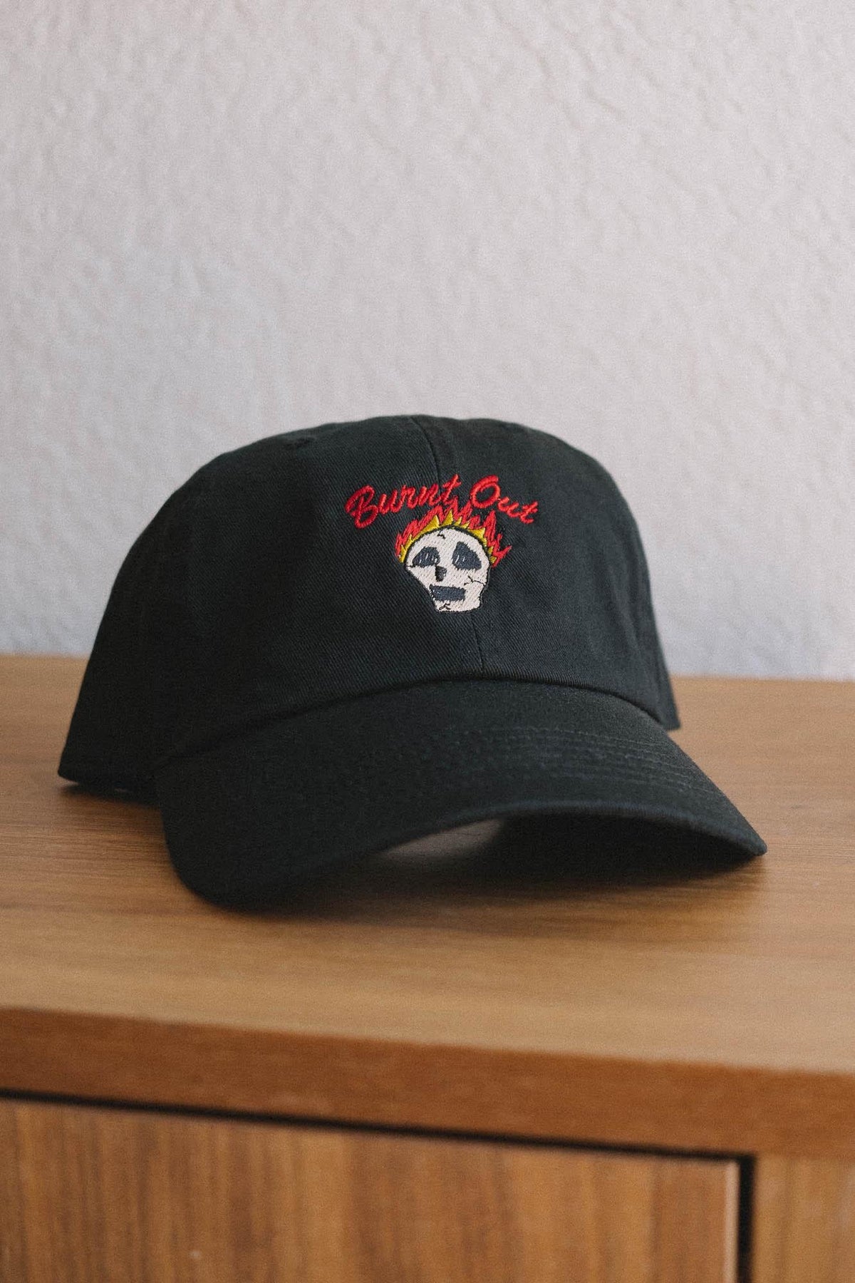Burnt Out Mental Health Skull Retro Inspired Embroidered Hat