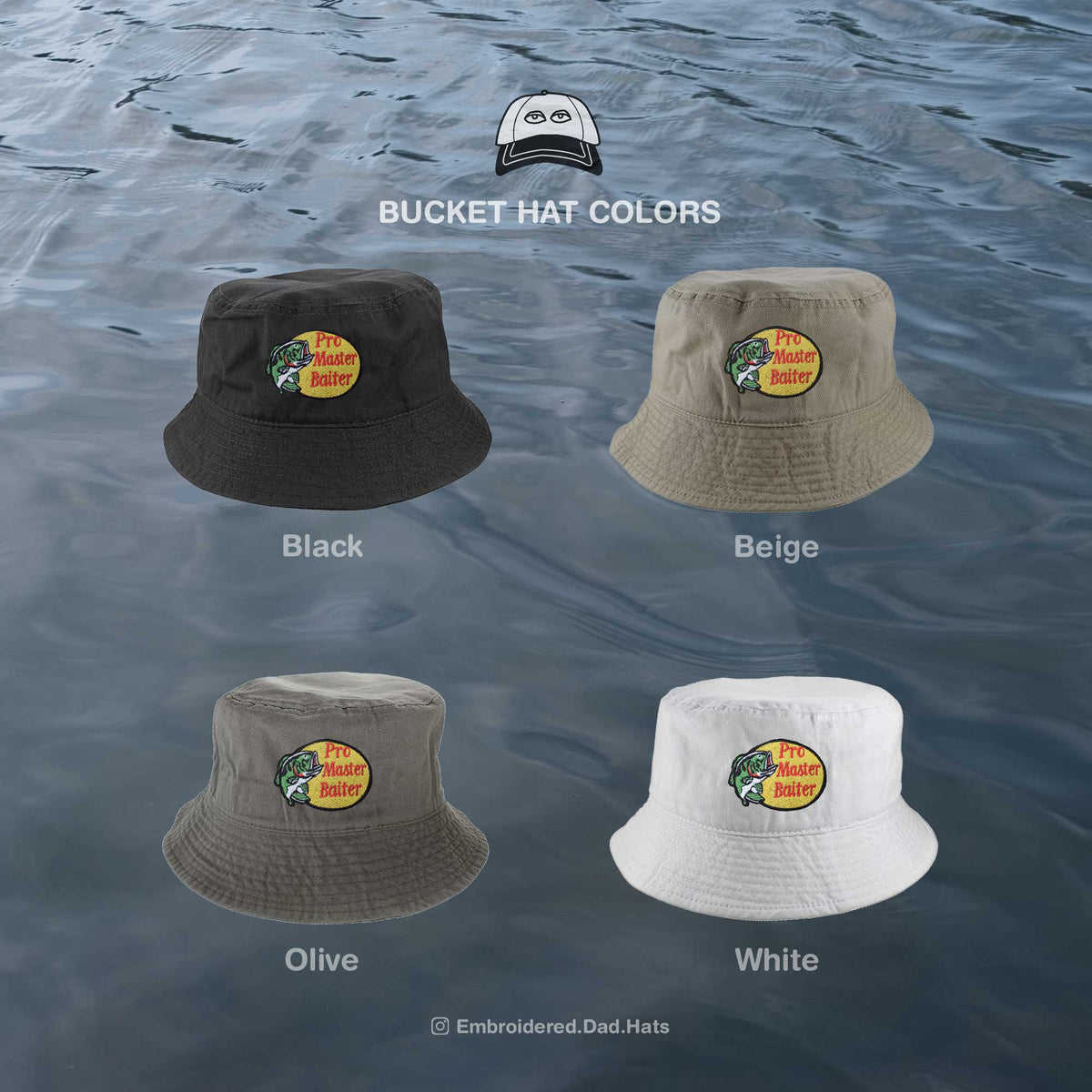 Pro Master Baiter Bass Pro Shop Meme Embroidered Bucket Hat