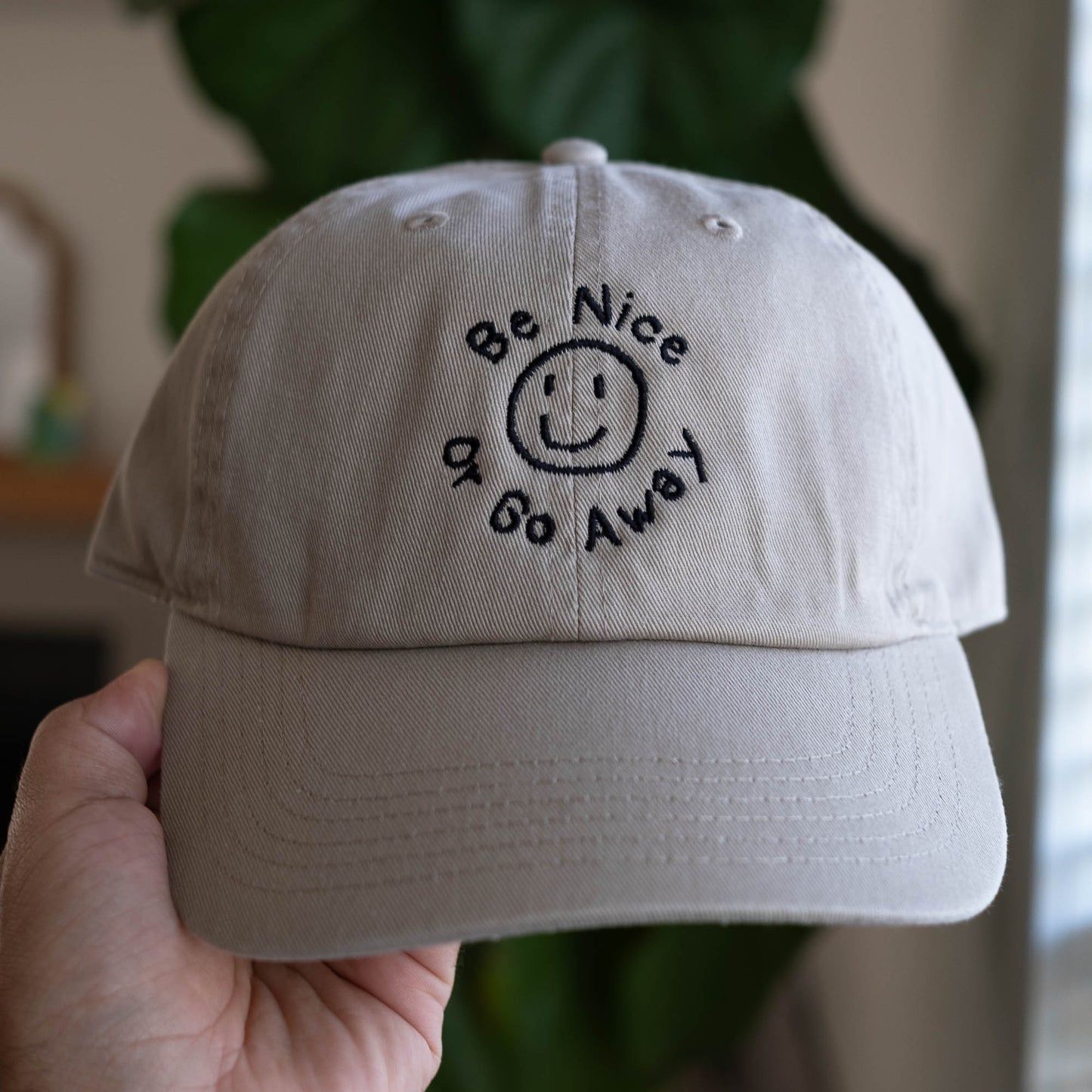 Be Nice or Go Away Funny Embroidered Hat