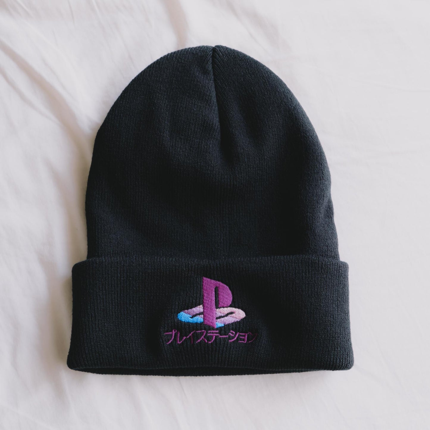 PS Vaporwave Retro Gaming Embroidered Beanie