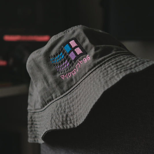 Windows 95 Vaporwave Retro Embroidered Bucket Hat
