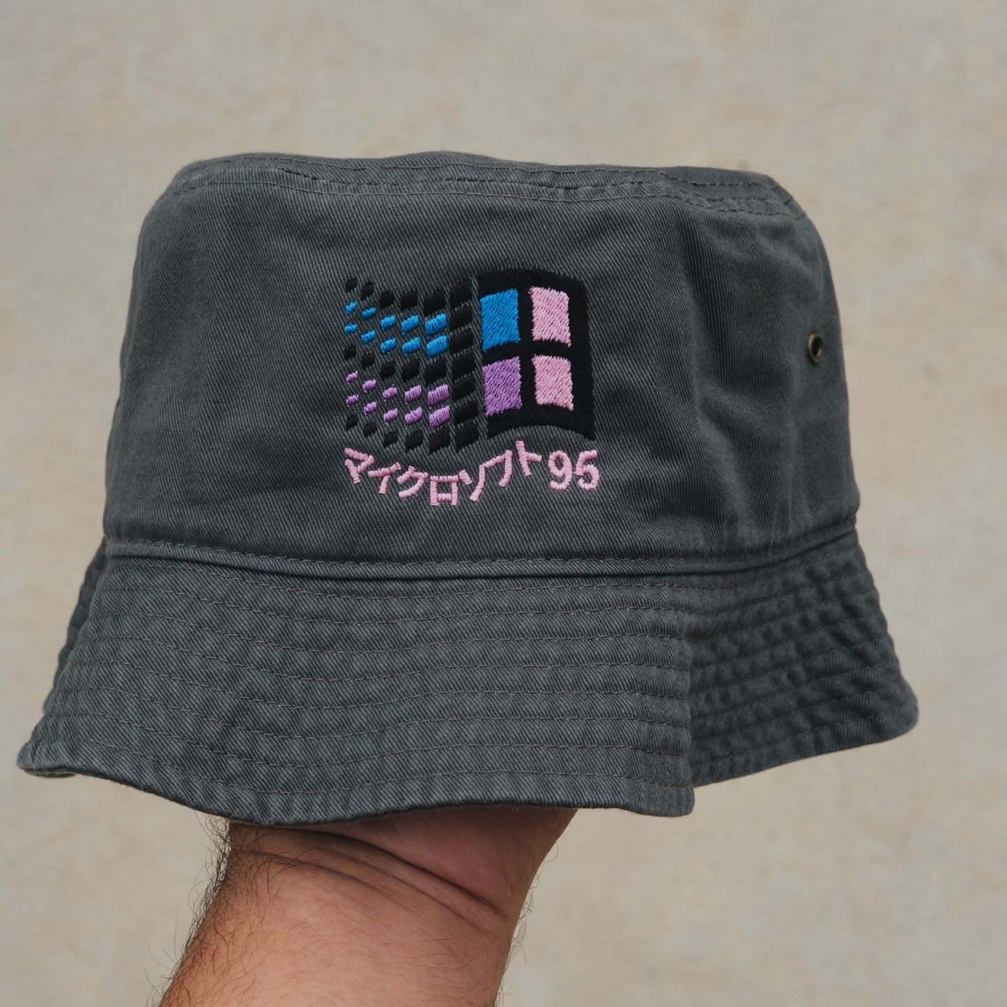 Windows 95 Vaporwave Retro Embroidered Bucket Hat