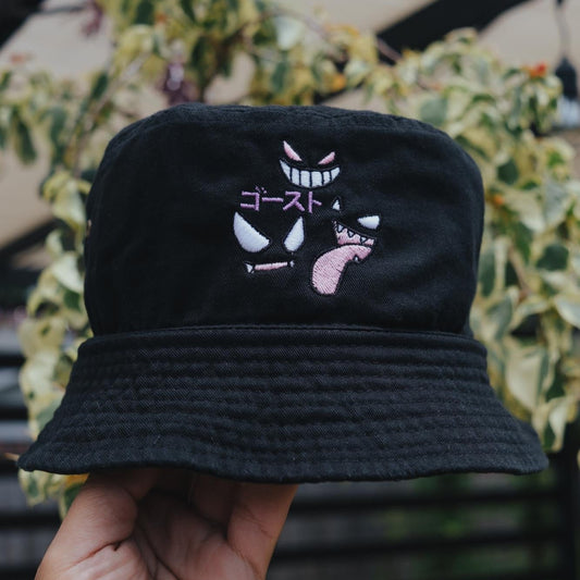 Ghost Type Anime Embroidered Bucket Hat