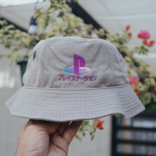 PS Vaporwave Retro Gaming Embroidered Bucket Hat