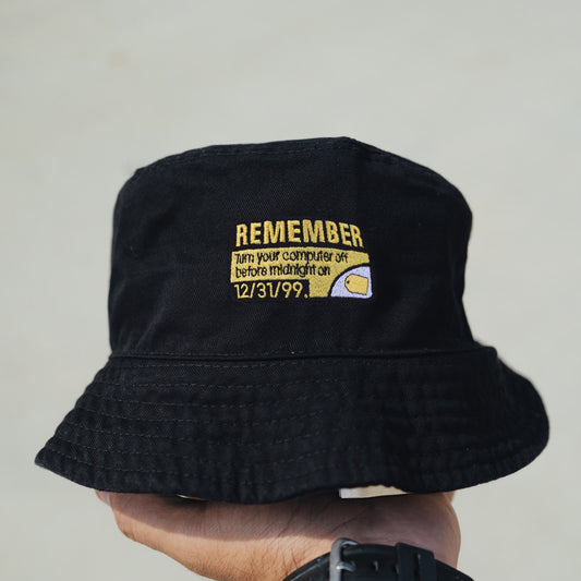 Remember Turn Your Computer Off Y2K Style Embroidered Bucket Hat