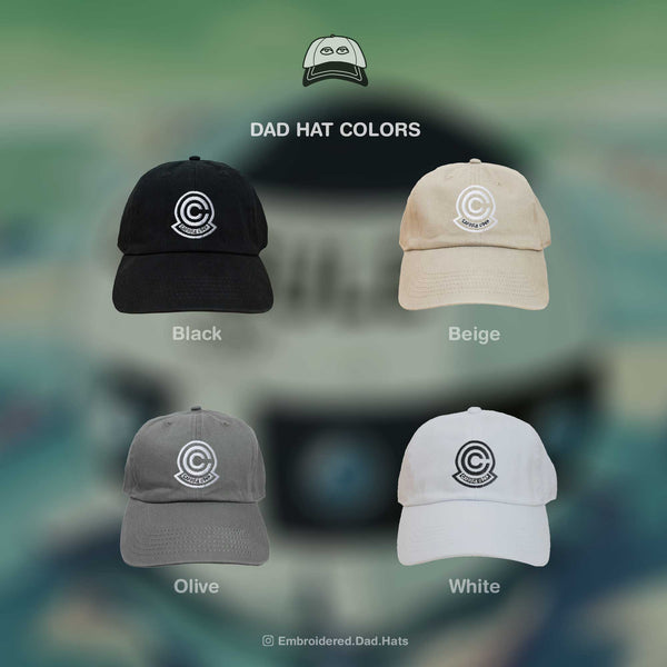 Capsule Corp Anime Embroidered Dad Hat Embroidered Dad Hats