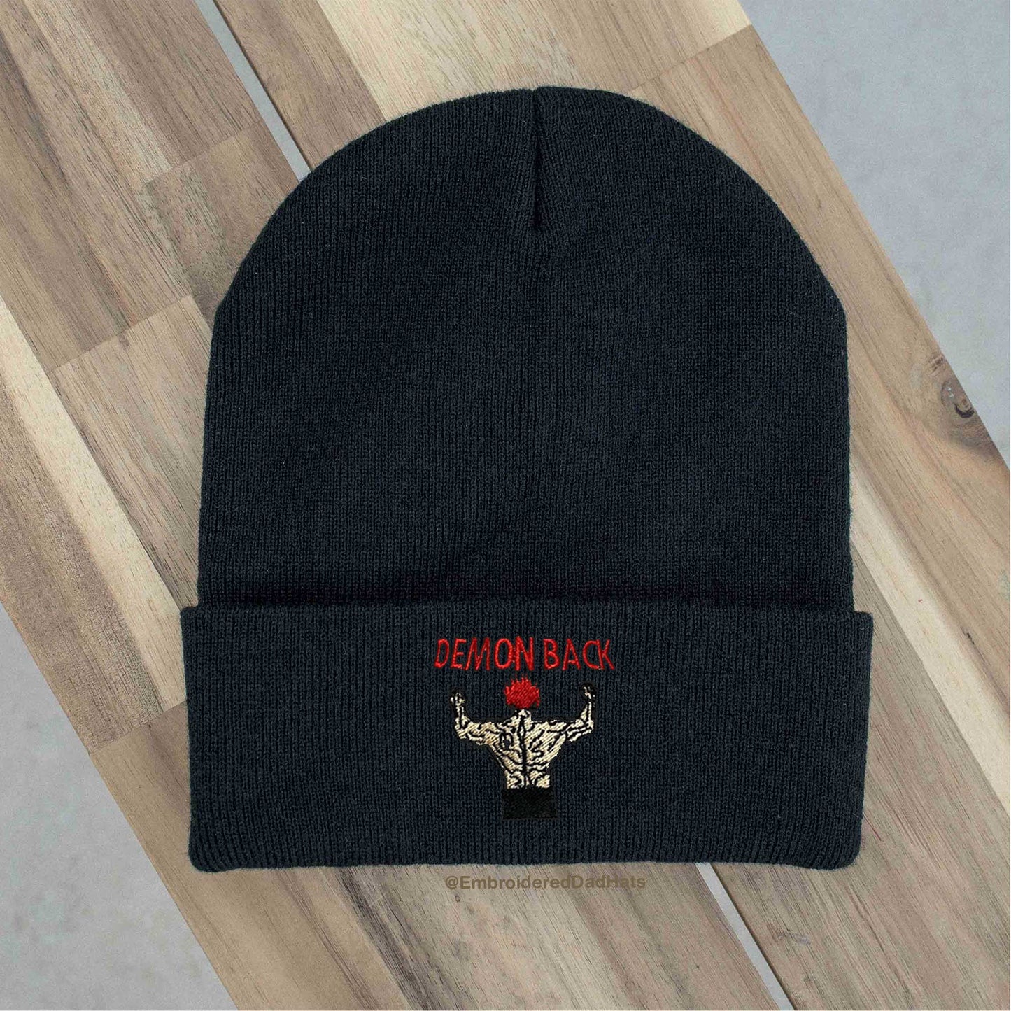 Demon Back Anime Embroidered Beanie