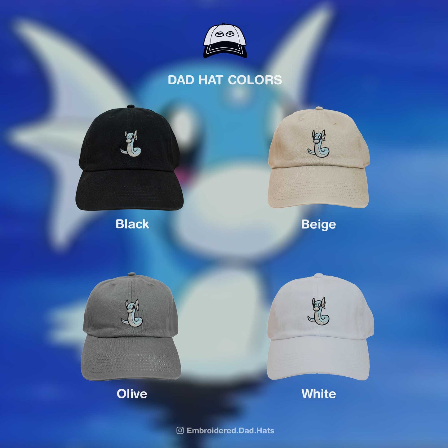 Dratini Anime Embroidered Hat