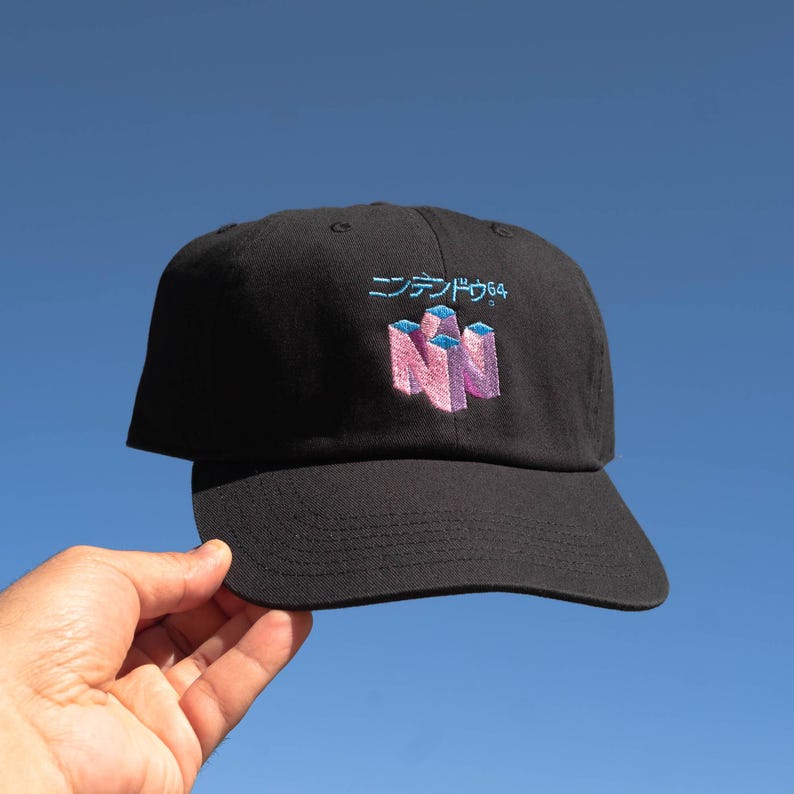 N64 Vaporwave Retro Gaming Embroidered Hat