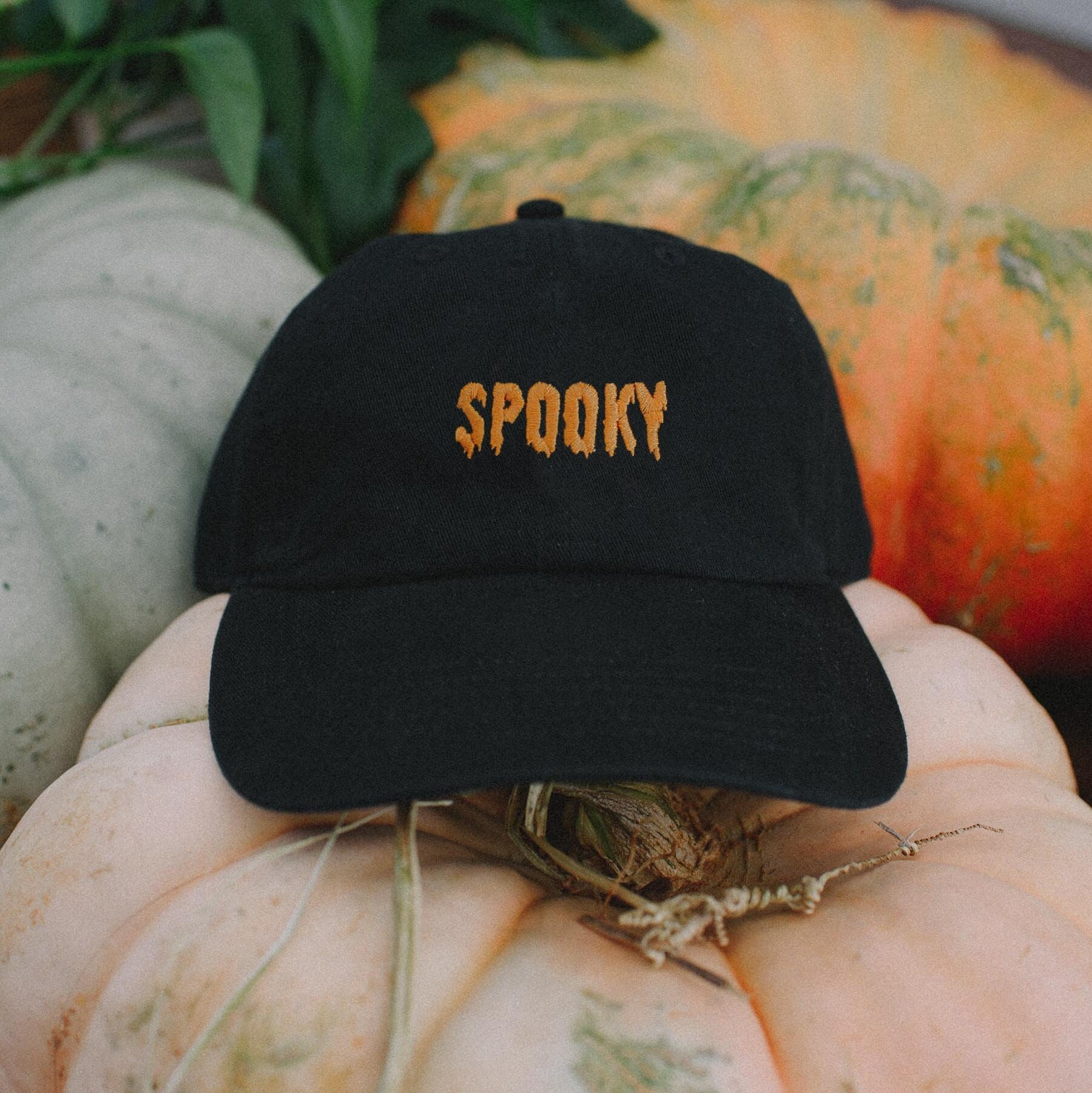 Custom Spooky Drip Text Embroidered Dad Hat