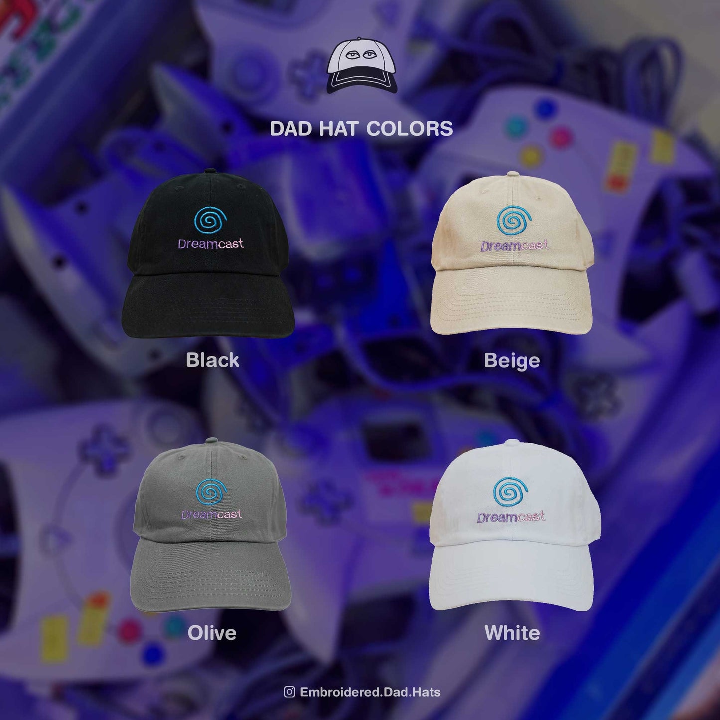 Dreamcast Vaporwave Retro Gaming Embroidered Hat