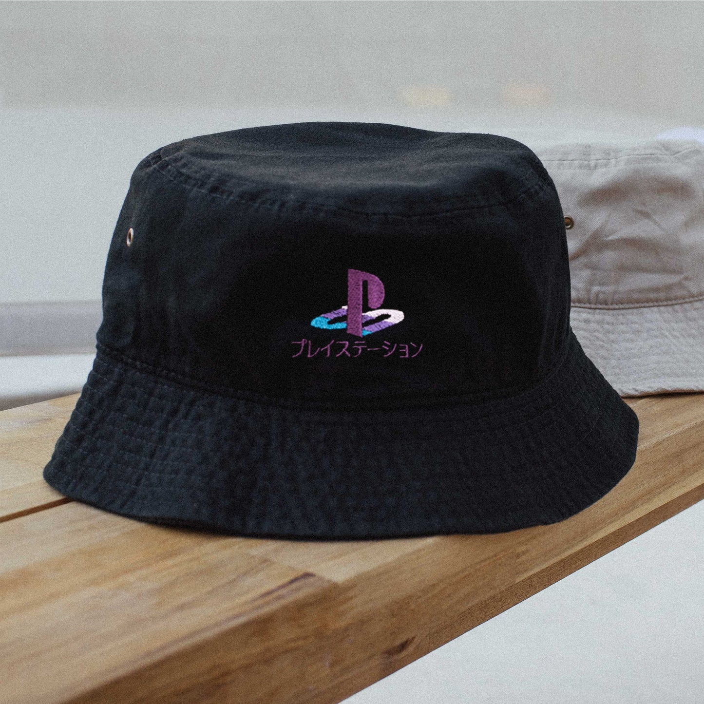 PS Vaporwave Retro Gaming Embroidered Bucket Hat