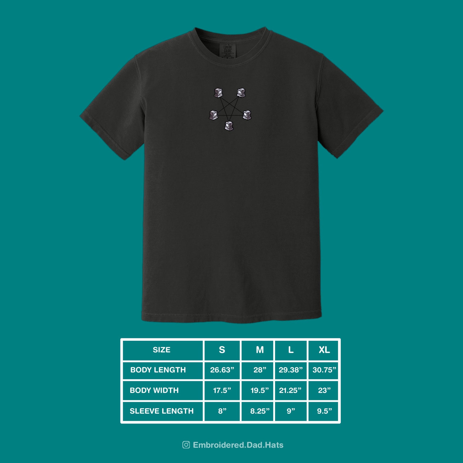 Computer Network Retro Tech Embroidered T-Shirt