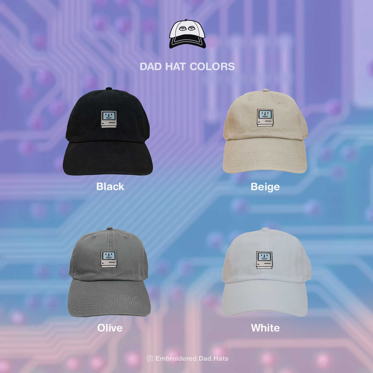 Classic Retro Computer Embroidered Hat