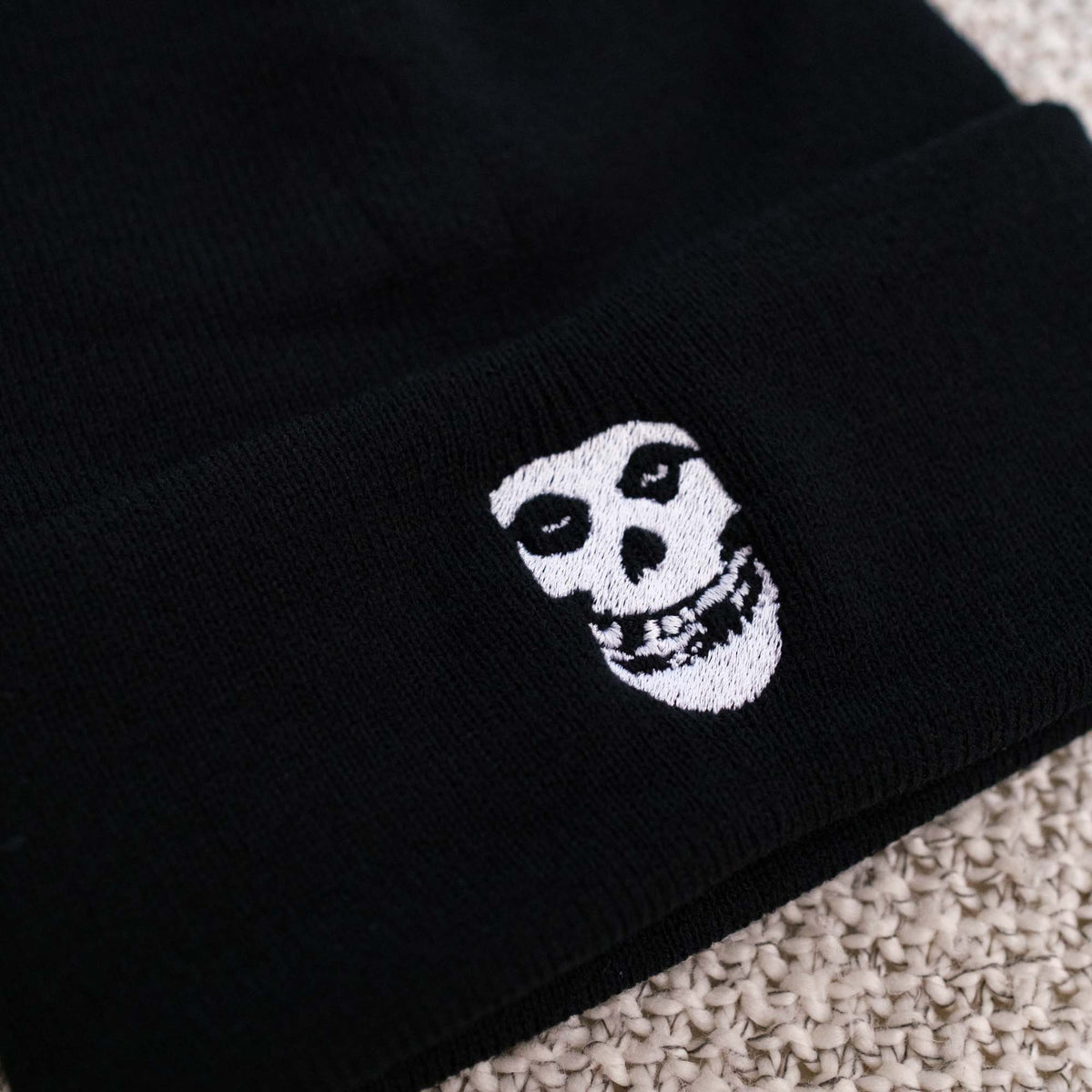 Crimson Ghost Spooky Embroidered Beanie