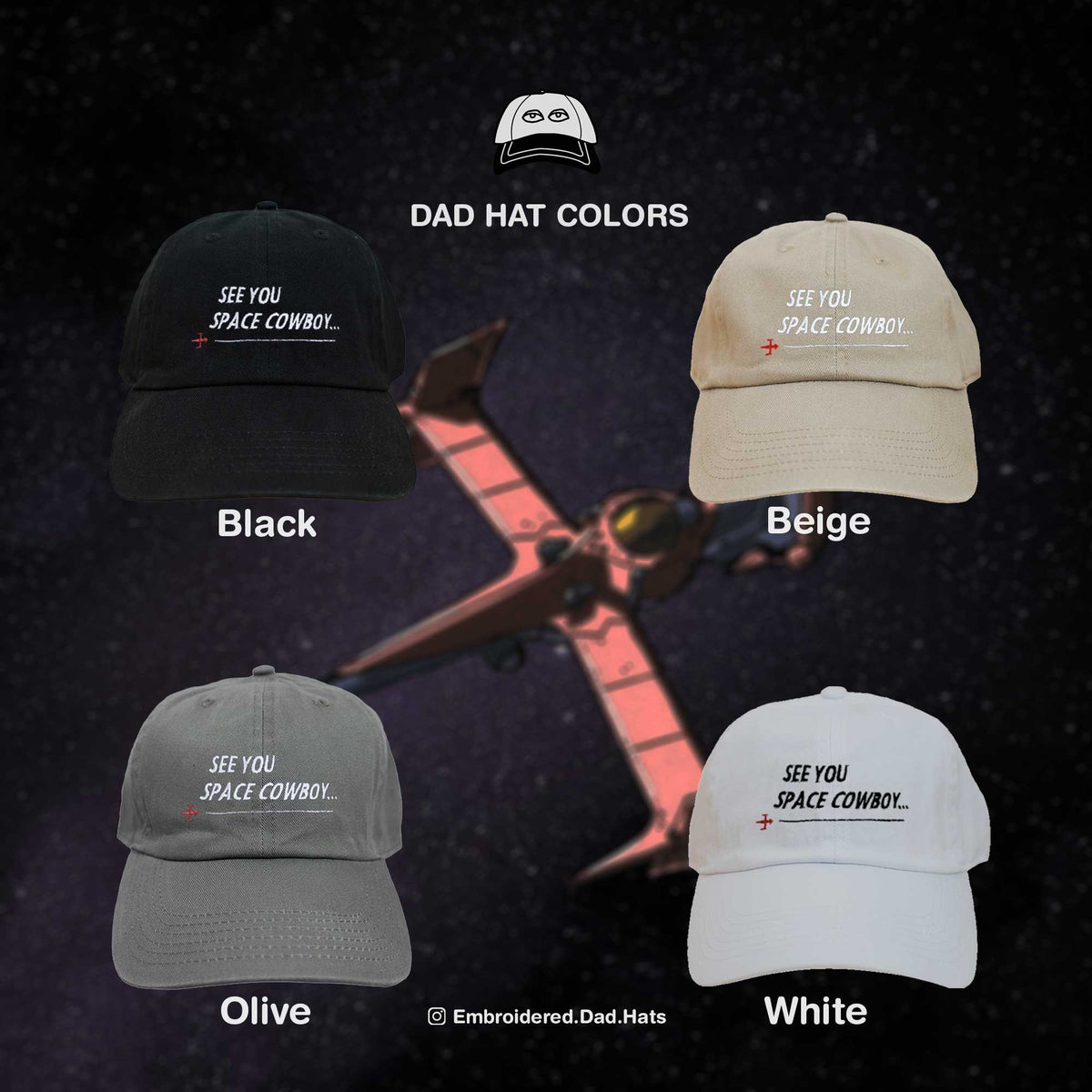 See You Space Cowboy Anime Embroidered Hat
