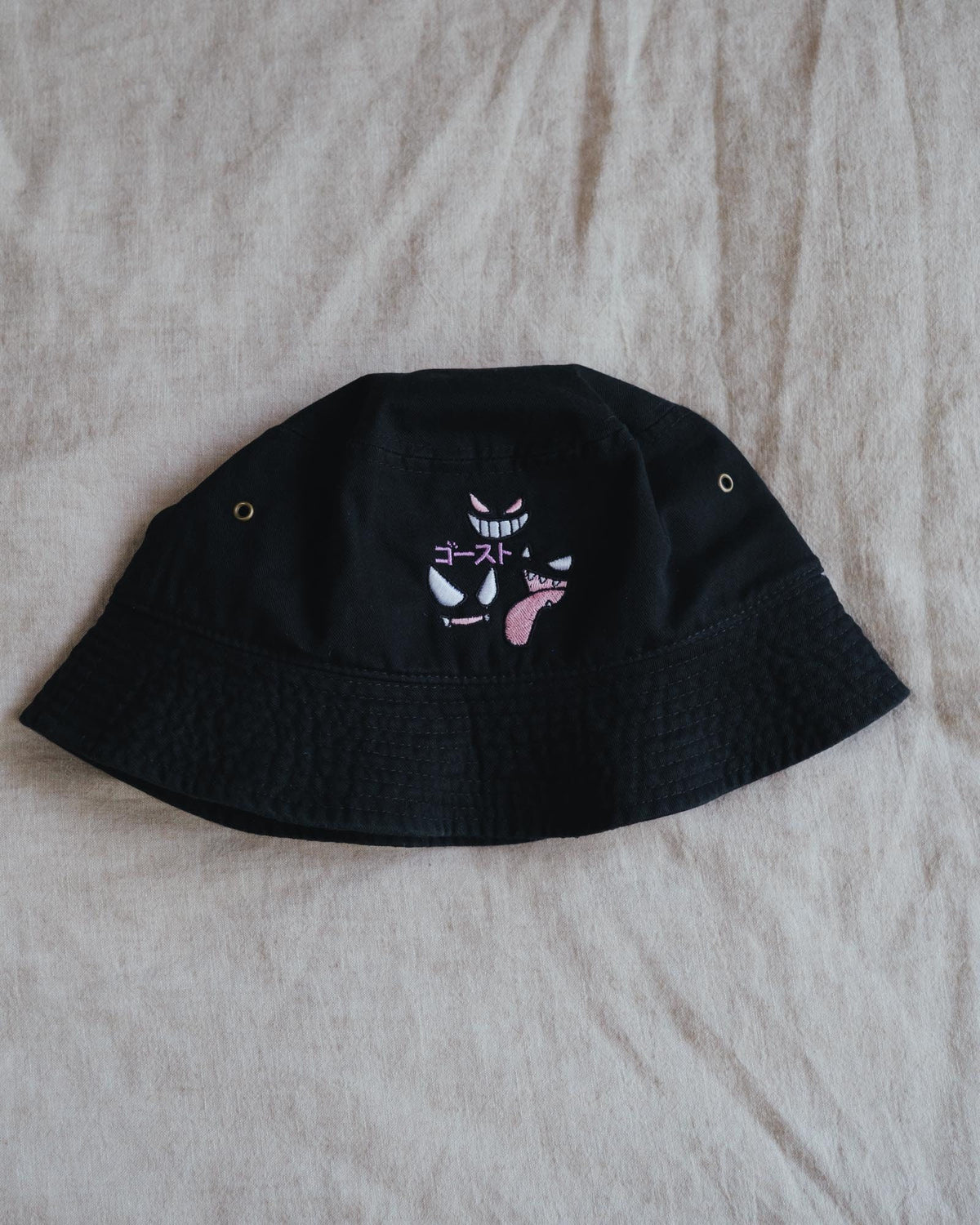 Ghost Type Anime Embroidered Bucket Hat