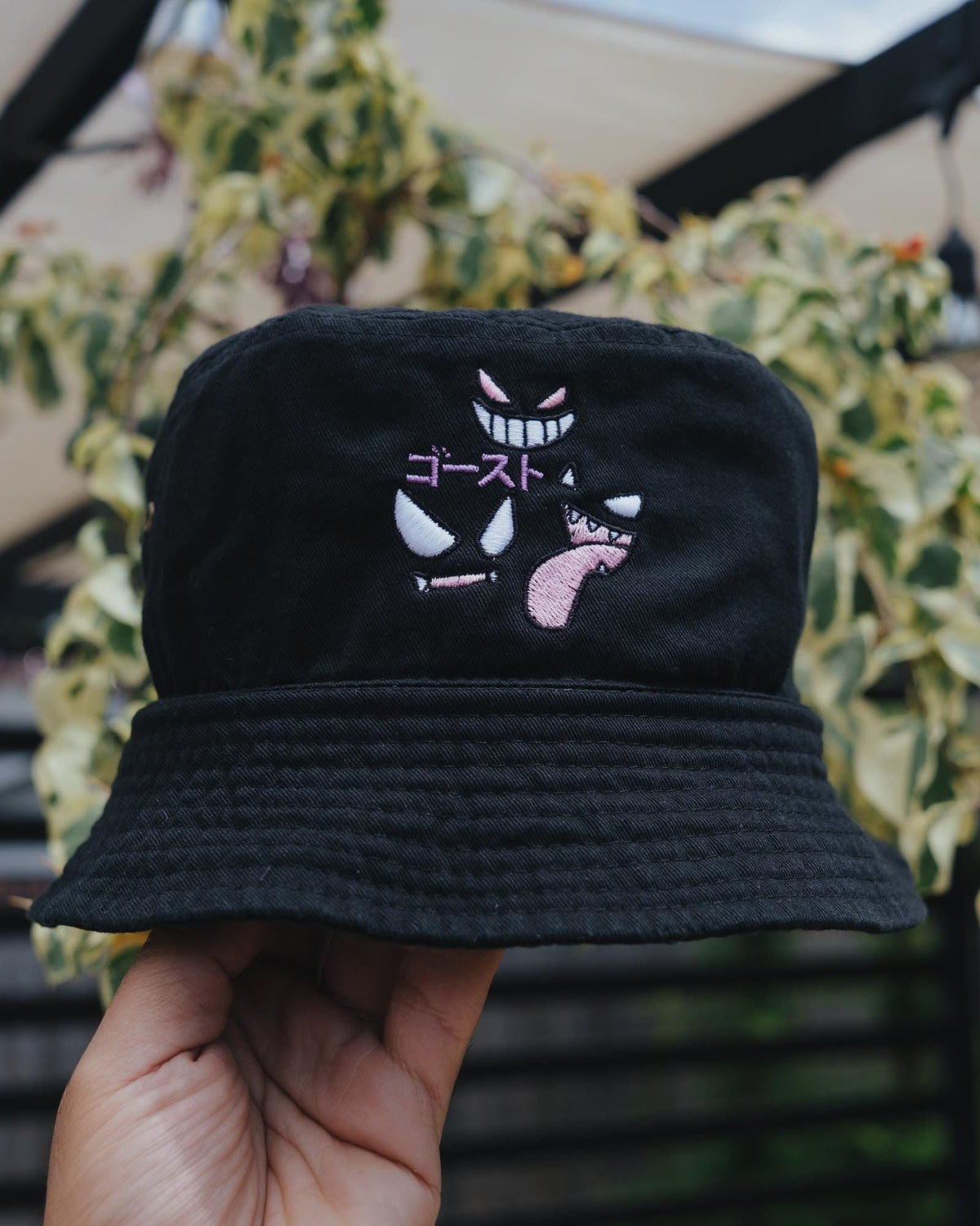 Ghost Type Anime Embroidered Bucket Hat