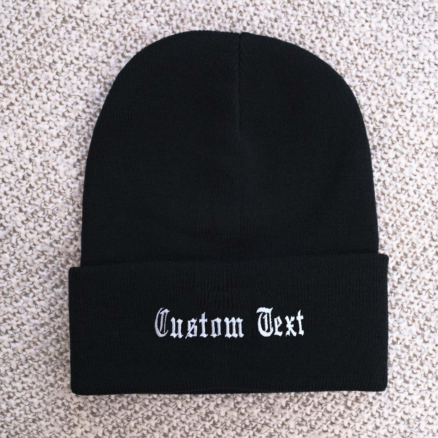 Custom Text Personalized Embroidered Beanie