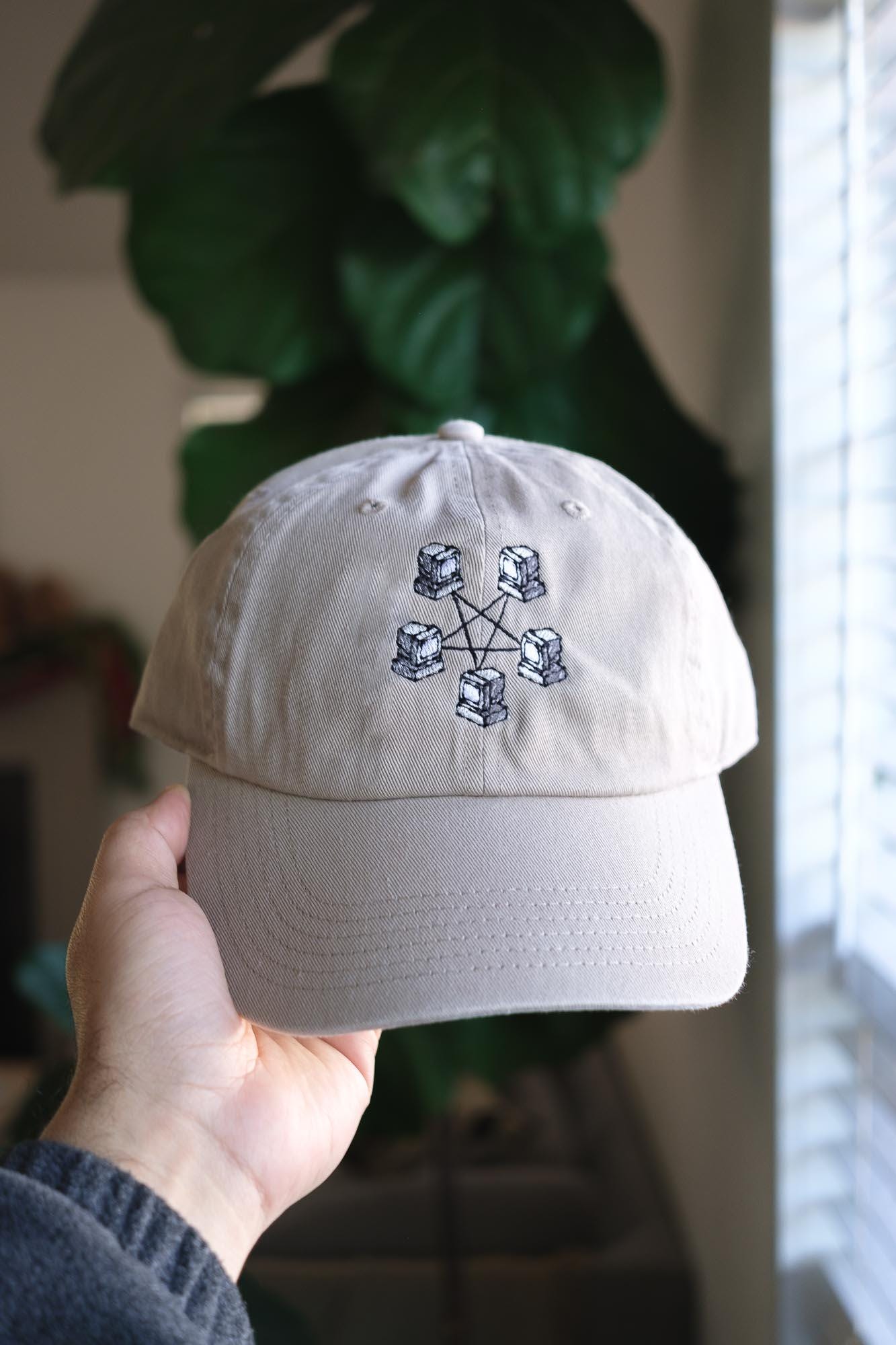 Retro Computer Network Embroidered Hat