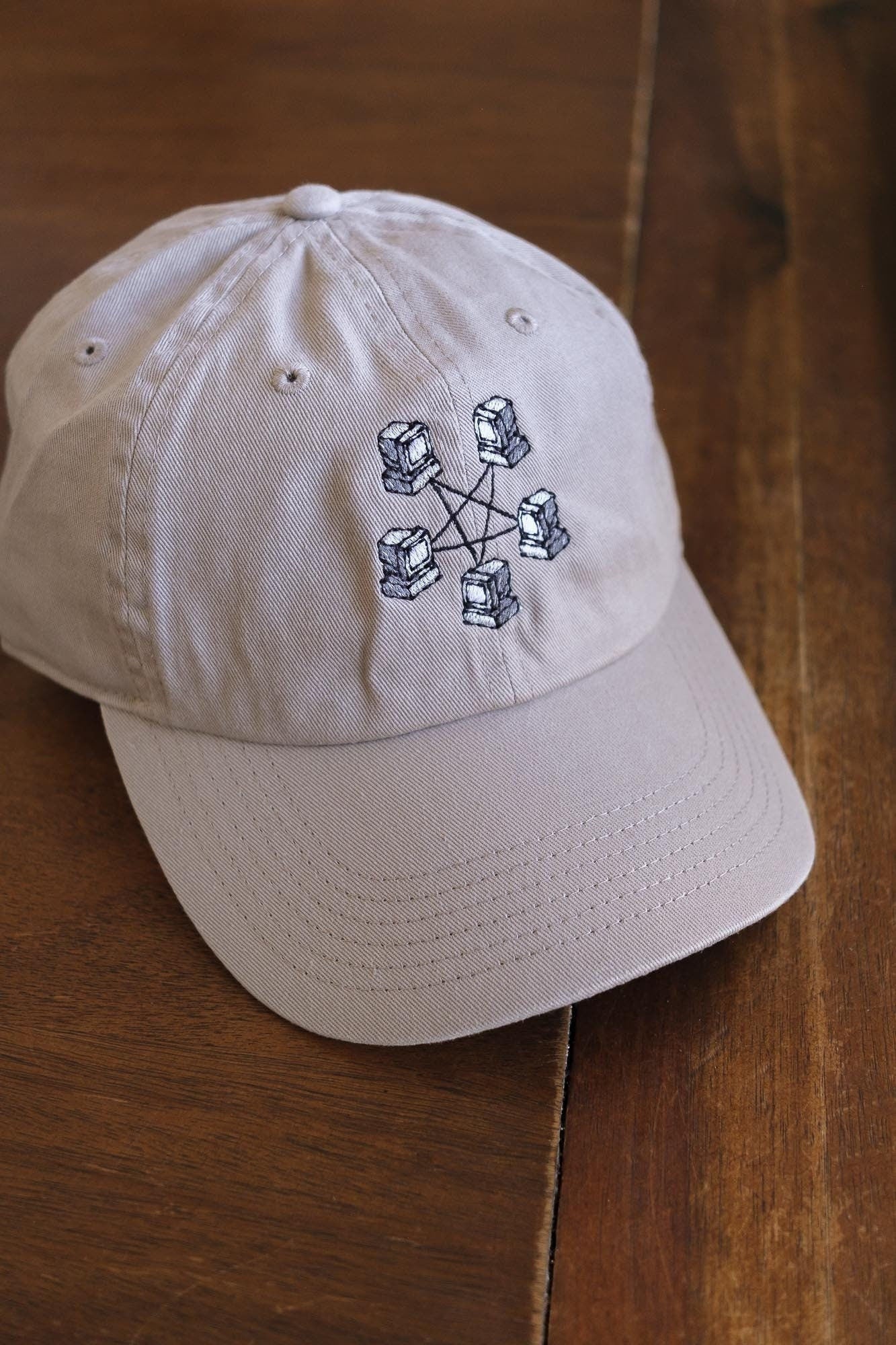 Retro Computer Network Embroidered Hat
