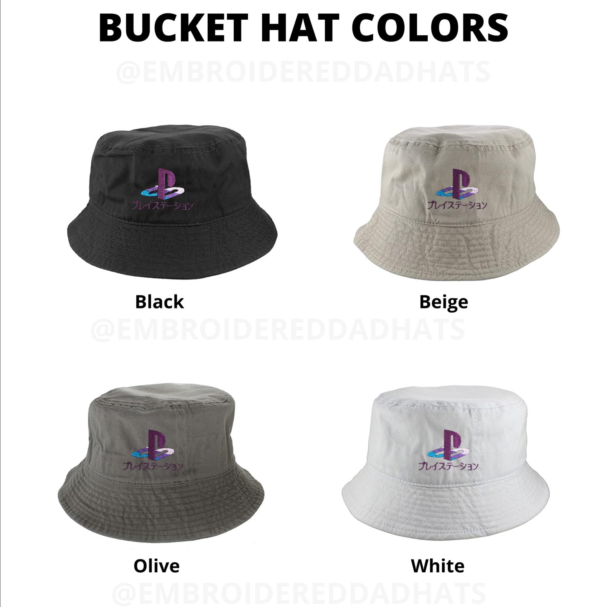 PS Vaporwave Retro Gaming Embroidered Bucket Hat