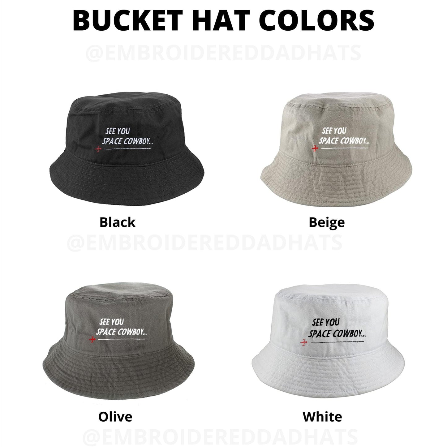 See You Space Cowboy Anime Embroidered Bucket Hat