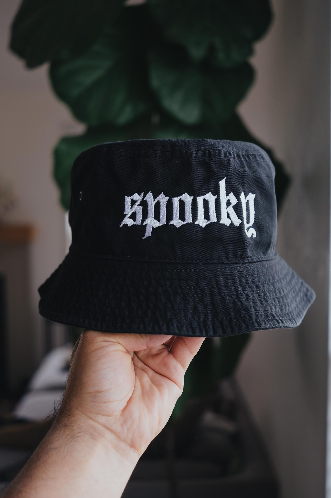 Spooky Embroidered Bucket Hat