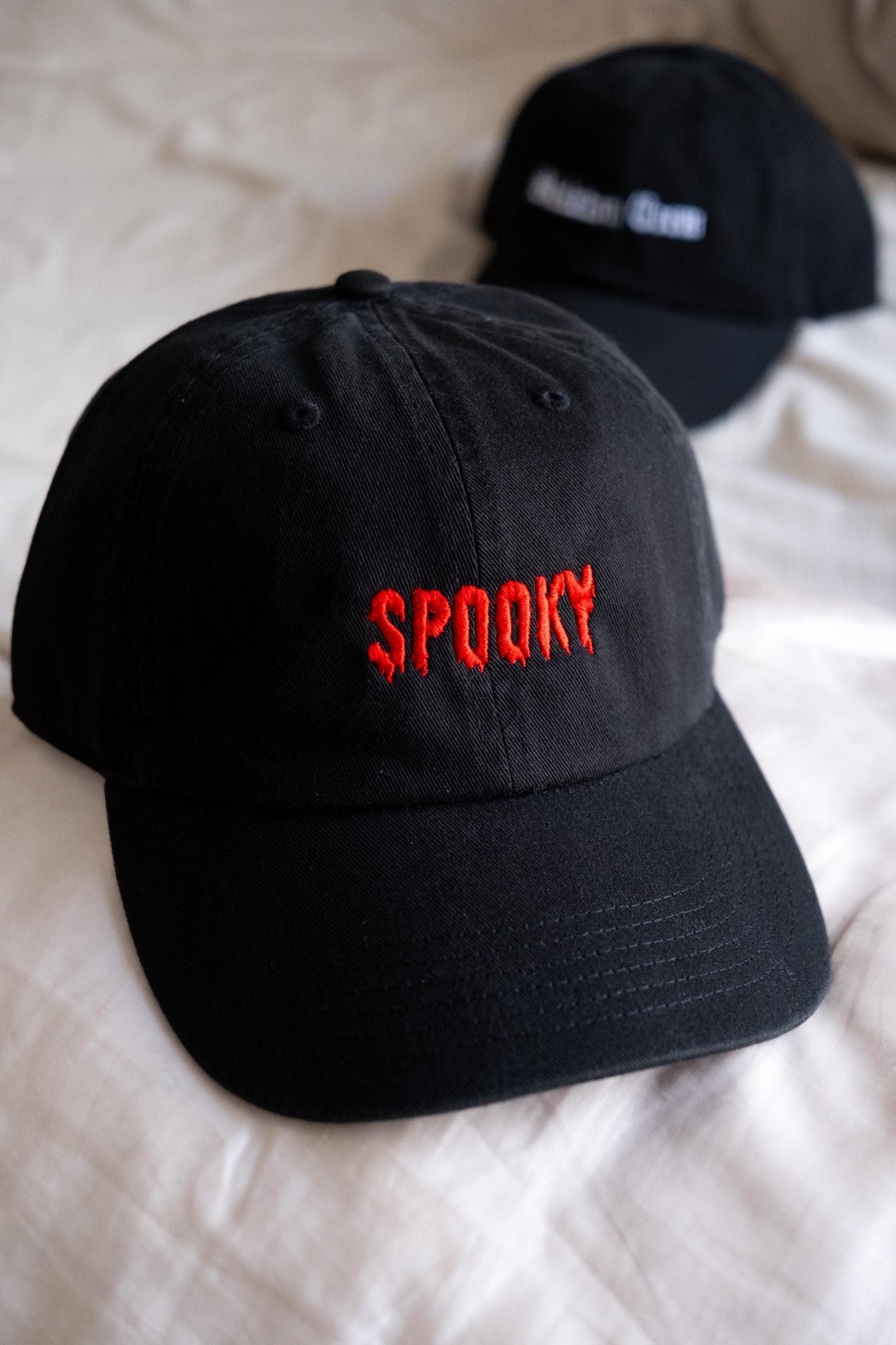 Custom Spooky Drip Text Embroidered Dad Hat