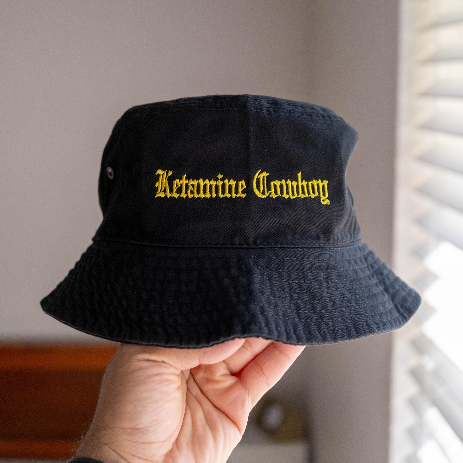 Ketamine Cowboy Funny Rave Embroidered Bucket Hat