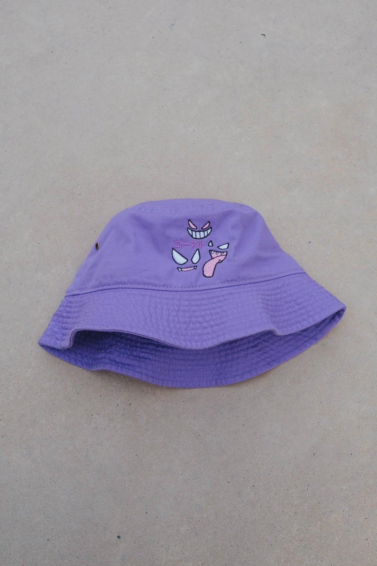 Ghost Type Anime Embroidered Bucket Hat