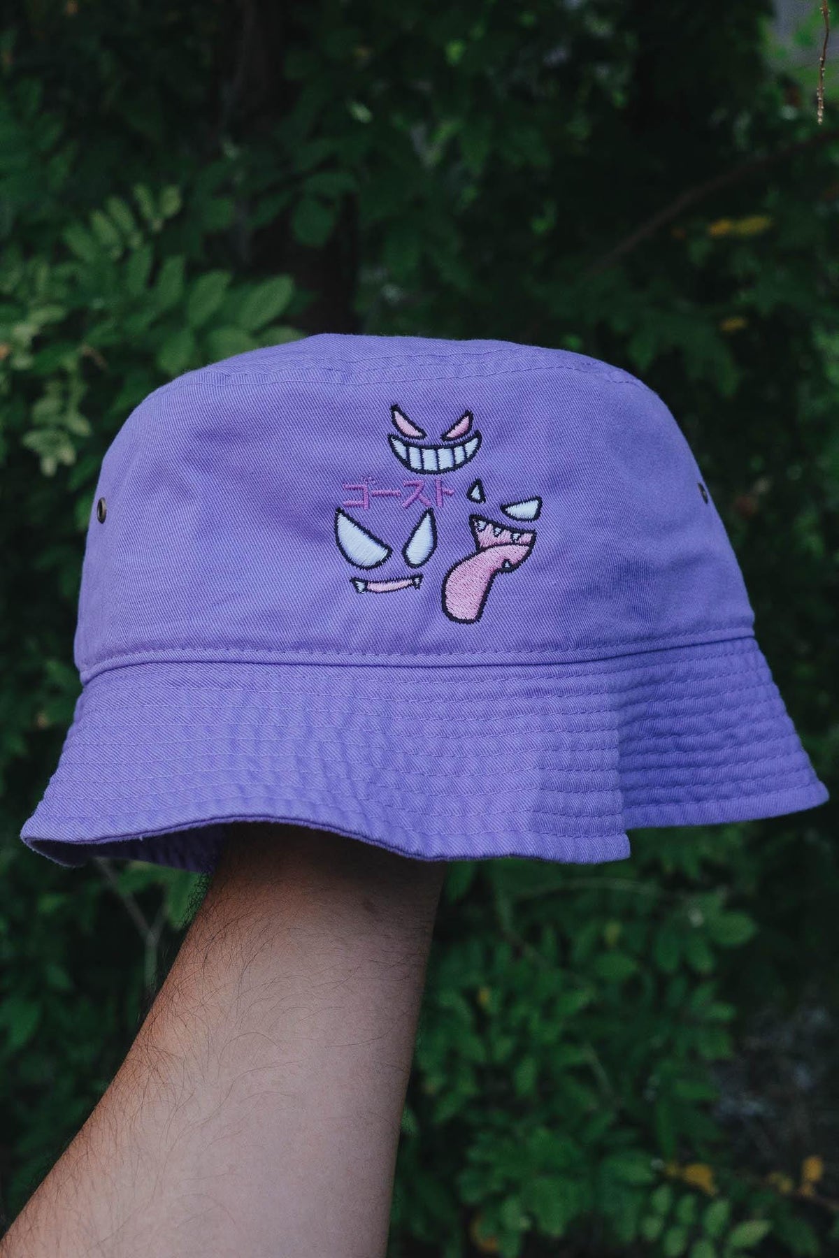 Ghost Type Anime Embroidered Bucket Hat
