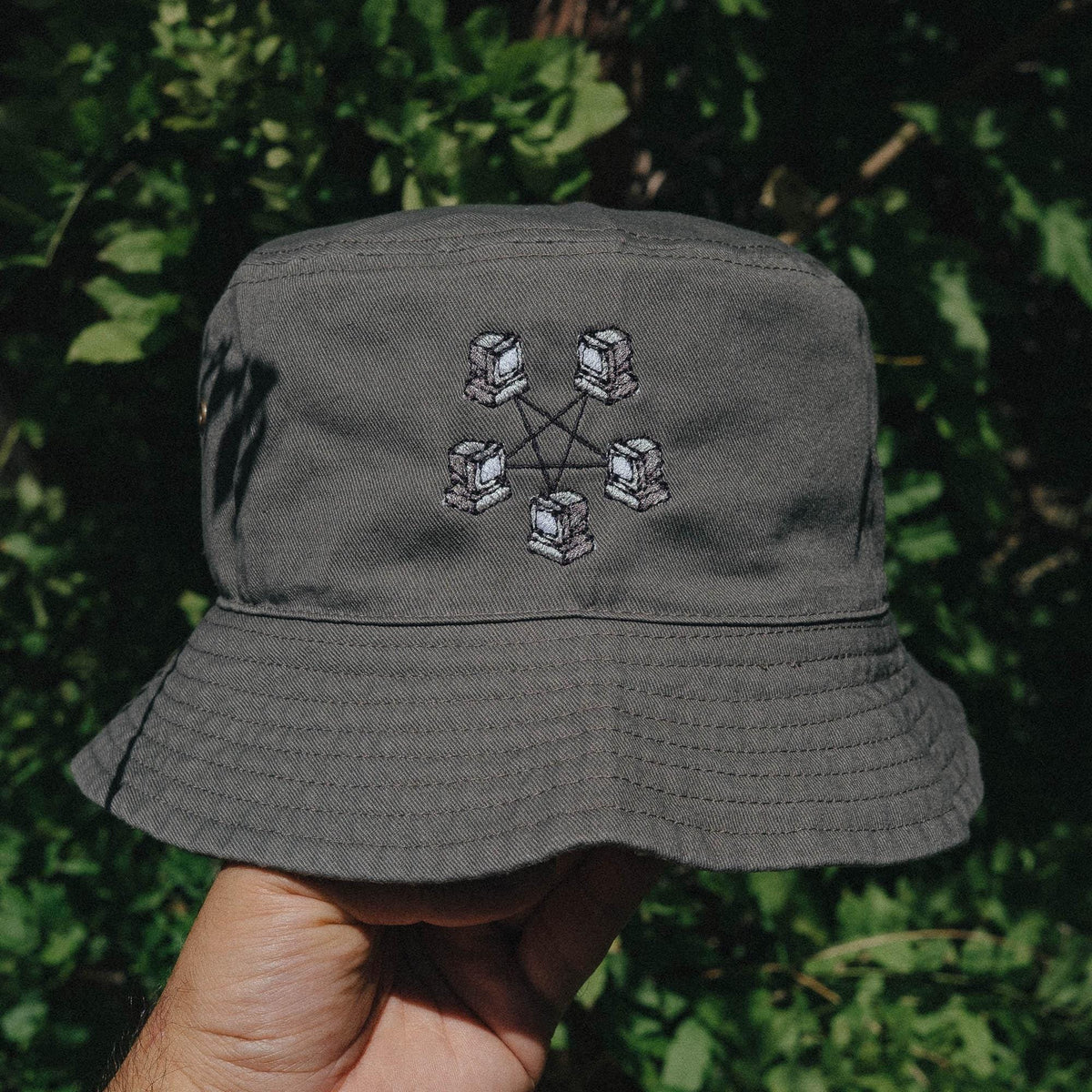 Retro Computer 90s Style Embroidered Bucket Hat