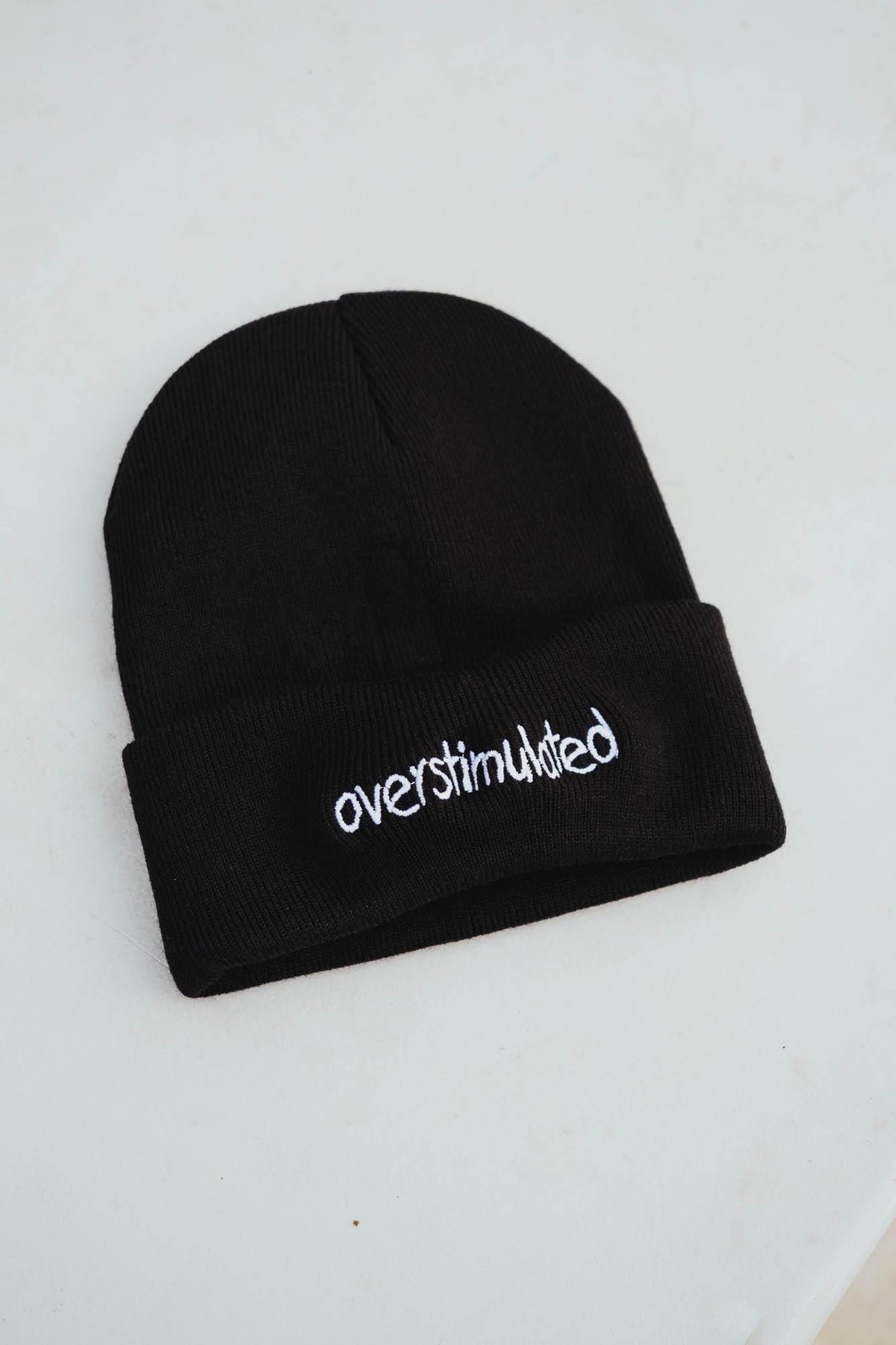 Overstimulated Funny Embroidered Beanie