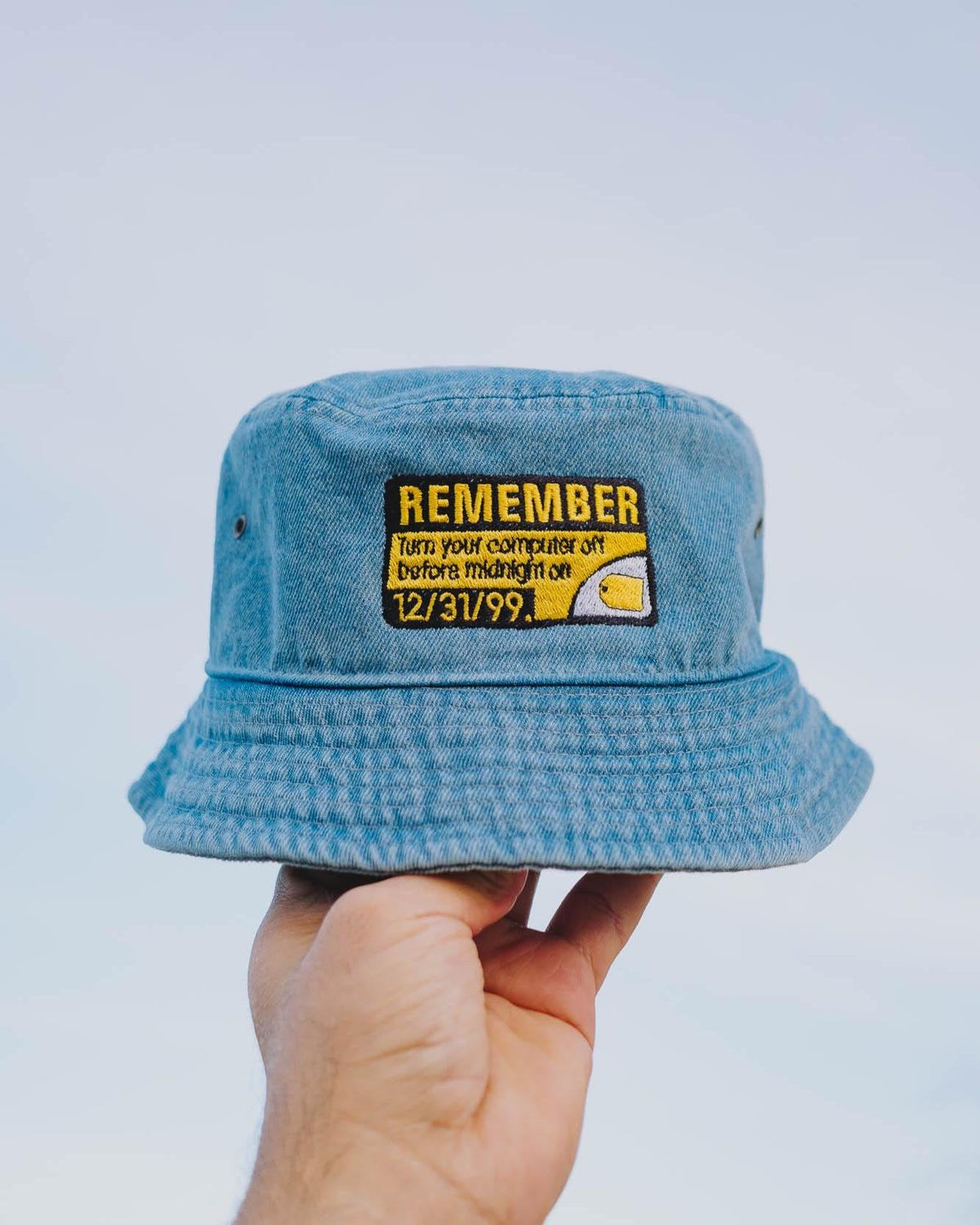 Remember Turn Your Computer Off Y2K Style Embroidered Bucket Hat