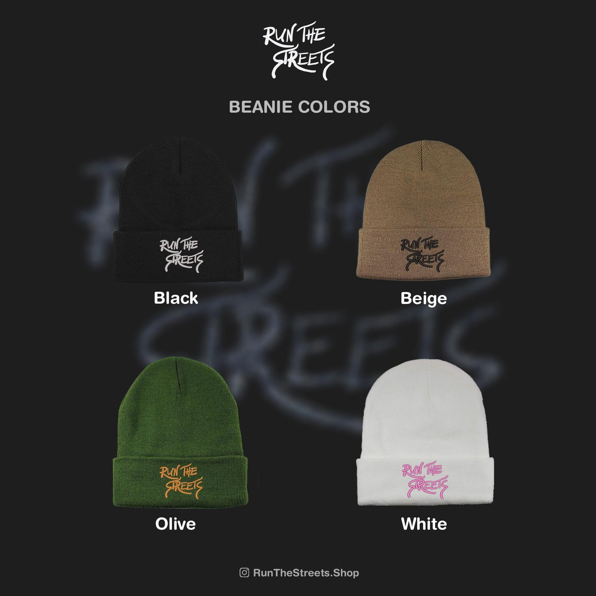 Run The Streets JDM Logo Embroidered Beanie