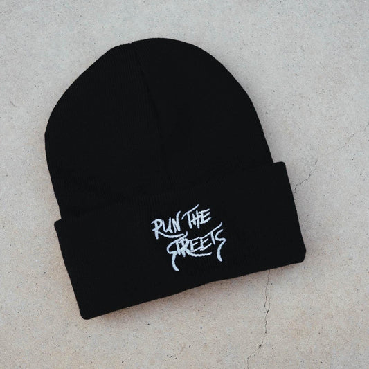 Run The Streets Small Car Brand Logo Embroidered Beanie