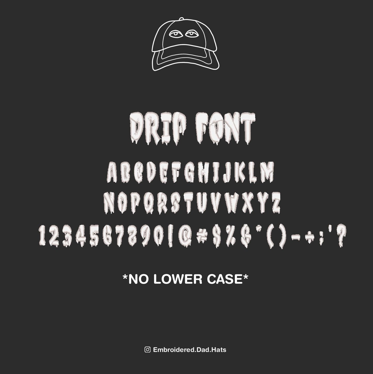 Custom Spooky Drip Text Embroidered Dad Hat