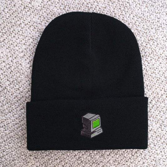 Retro 1990s Y2k Computer Embroidered Beanie