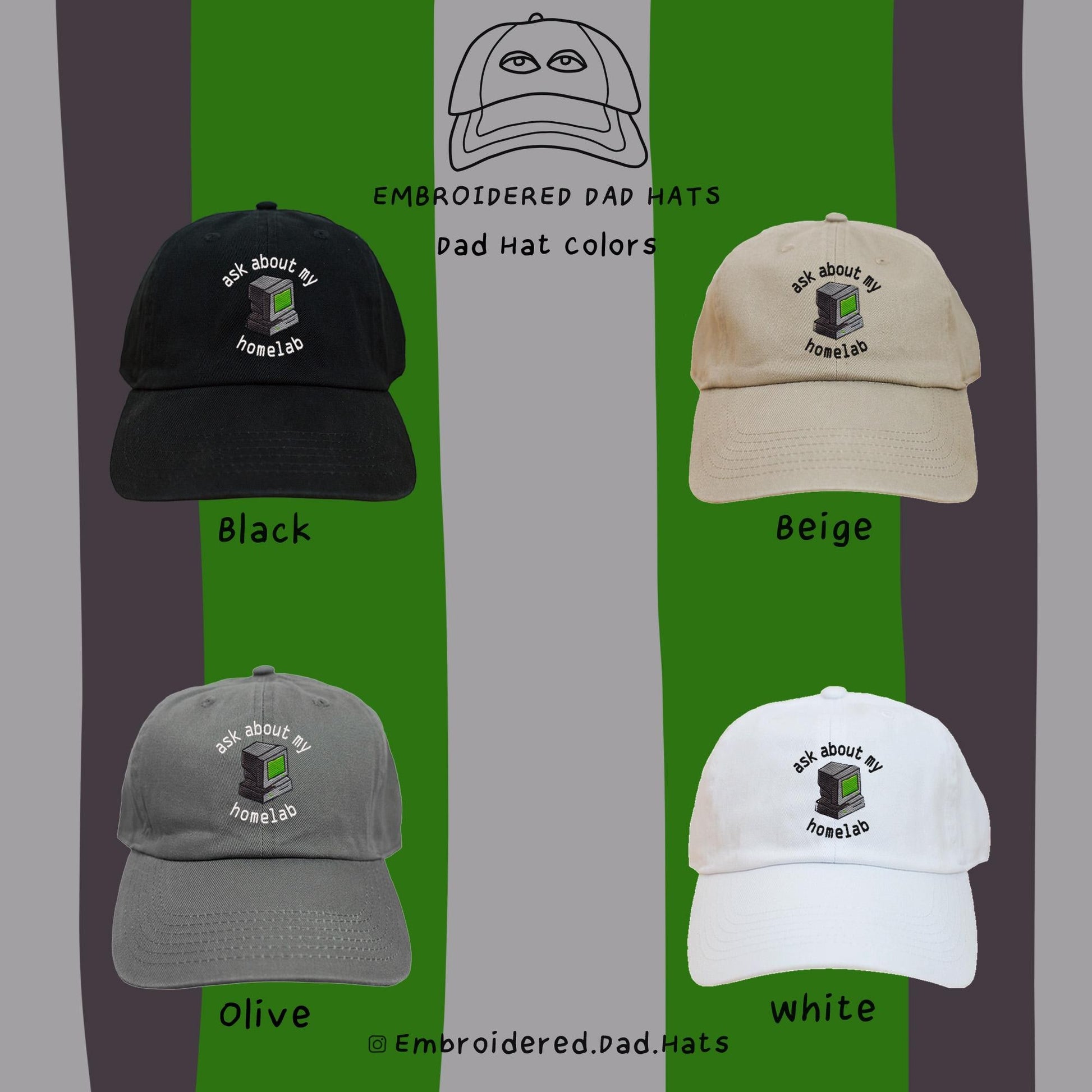 Computer Homelab Linux Embroidered Hat