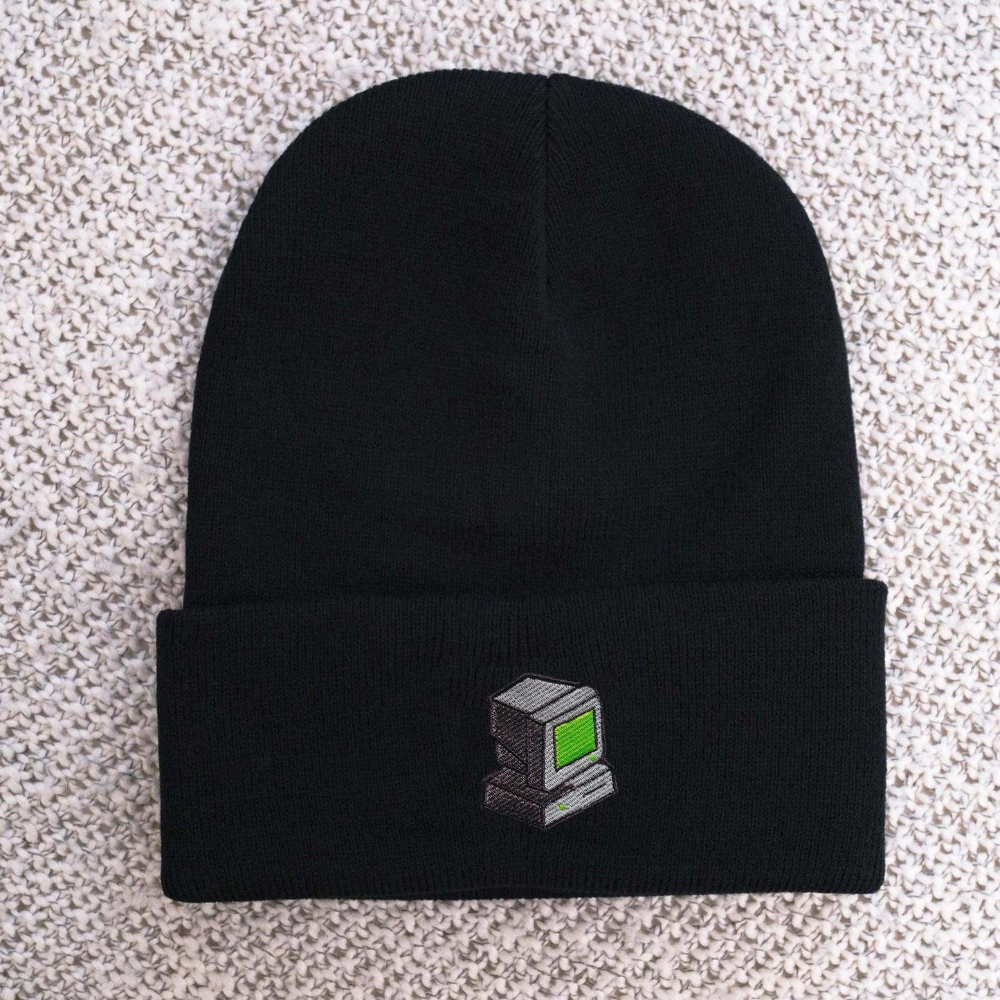 Retro 1990s Y2k Computer Embroidered Beanie