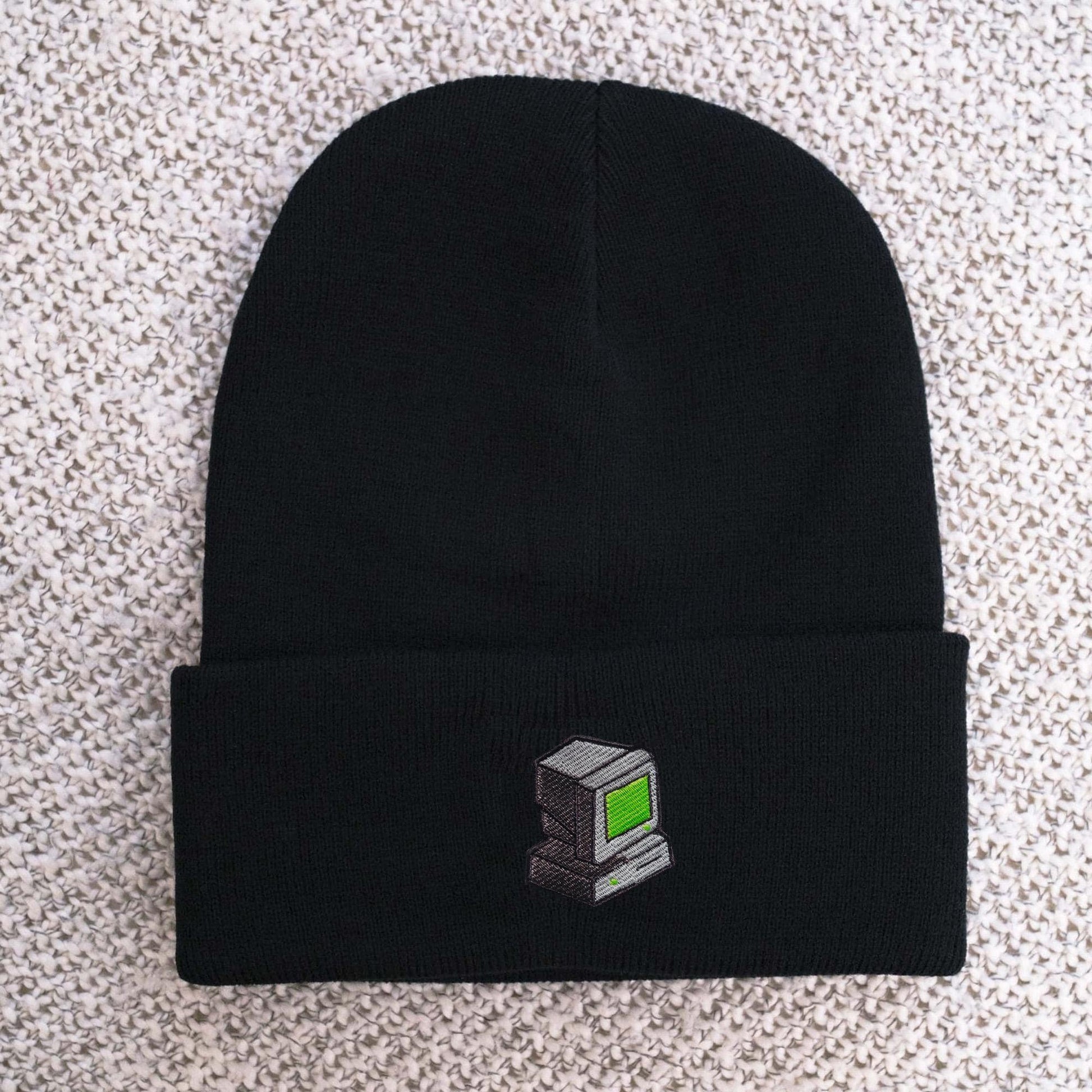 Retro 1990s Y2k Computer Embroidered Beanie