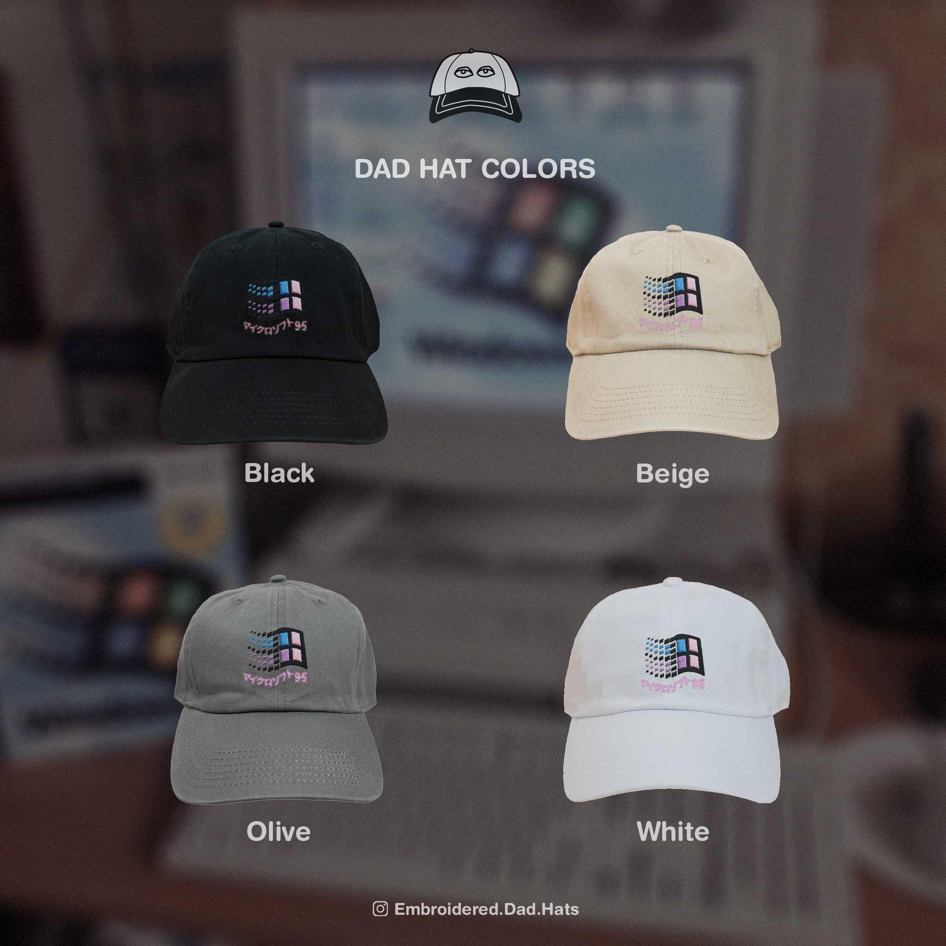 Windows 95 Vaporwave Retro Embroidered Hat