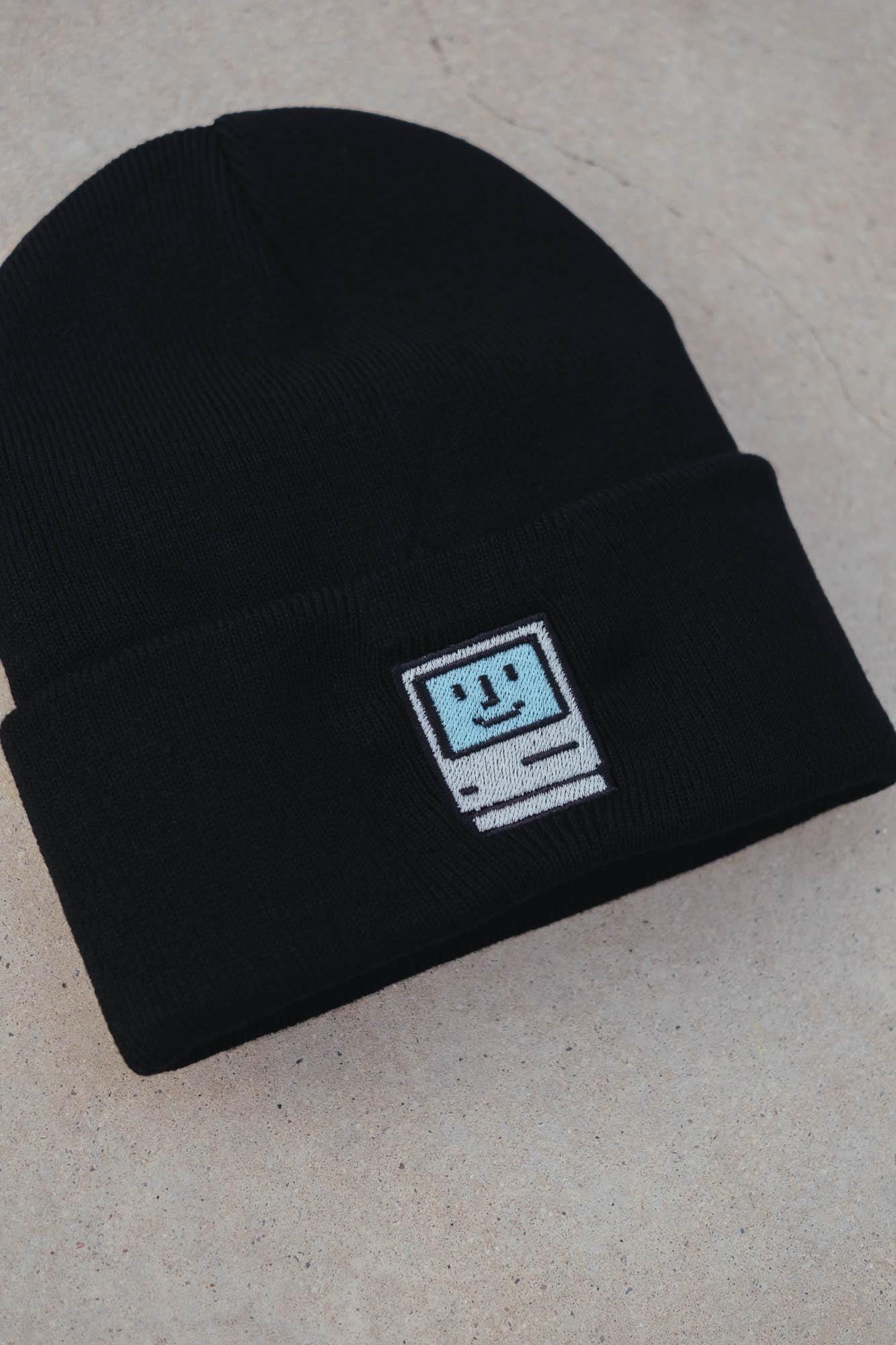 Mac Classic Retro Computer Embroidered Beanie