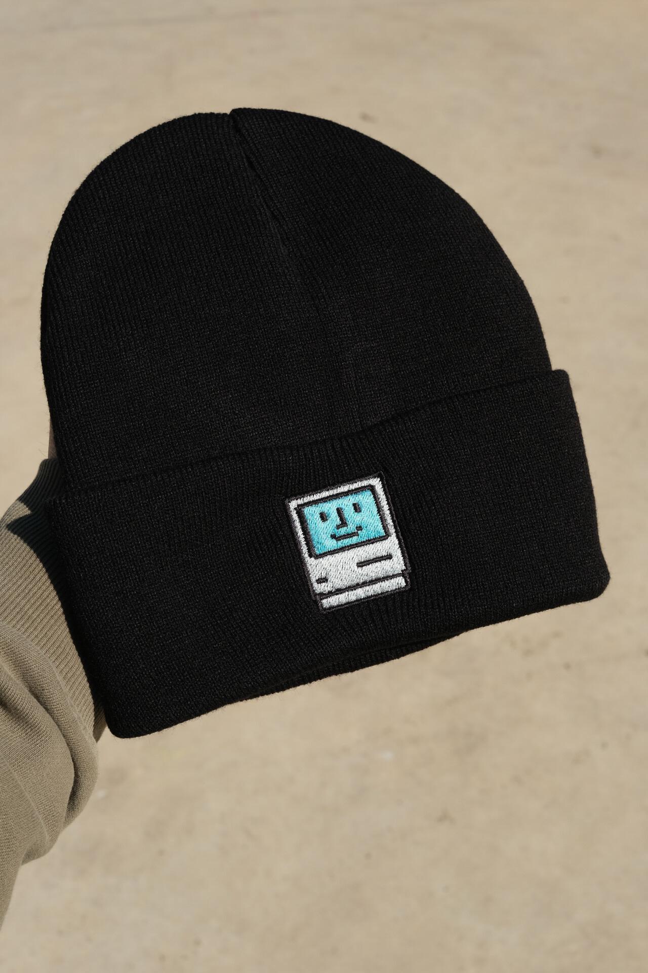Mac Classic Retro Computer Embroidered Beanie