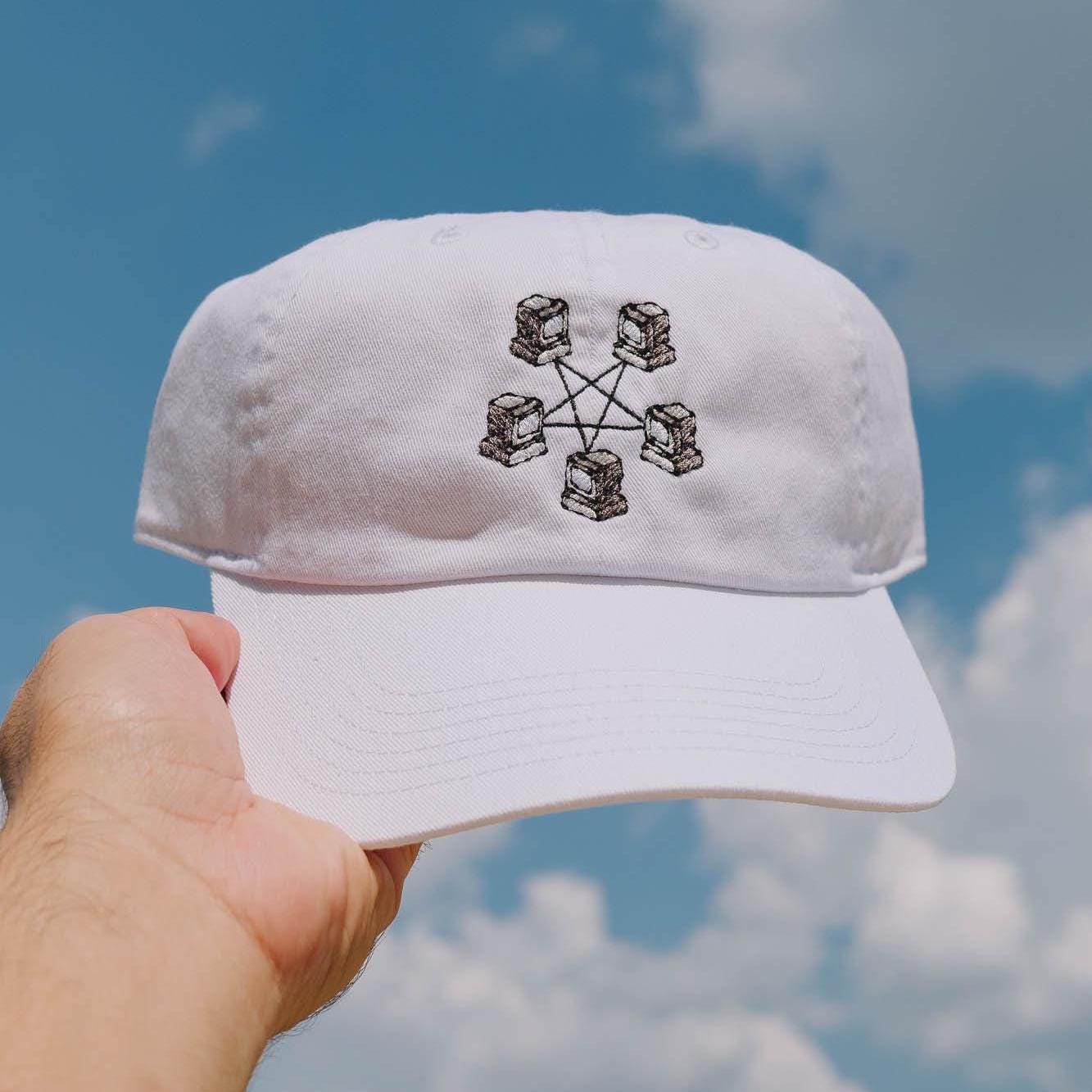 Retro Computer Network Embroidered Hat