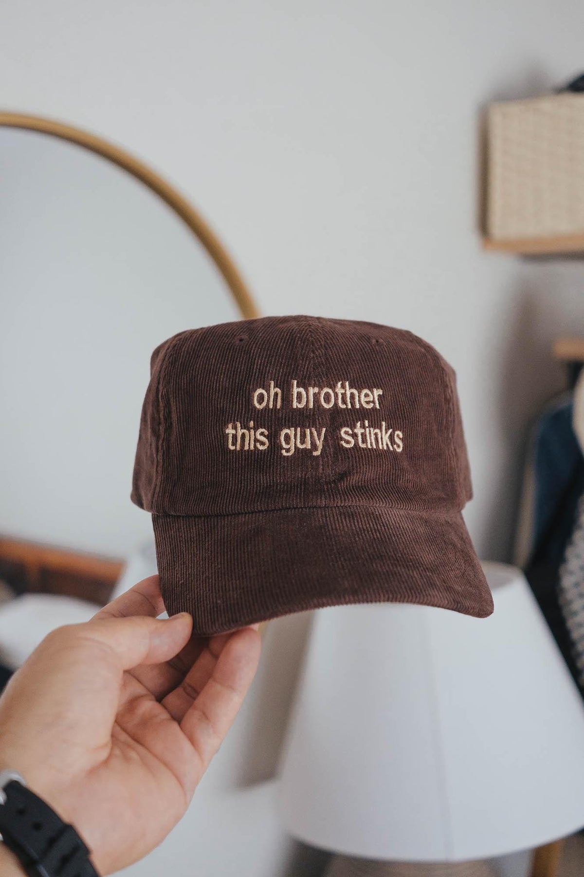 Oh Brother This Guy Stinks Funny 90s Cartoon Quote Embroidered Hat